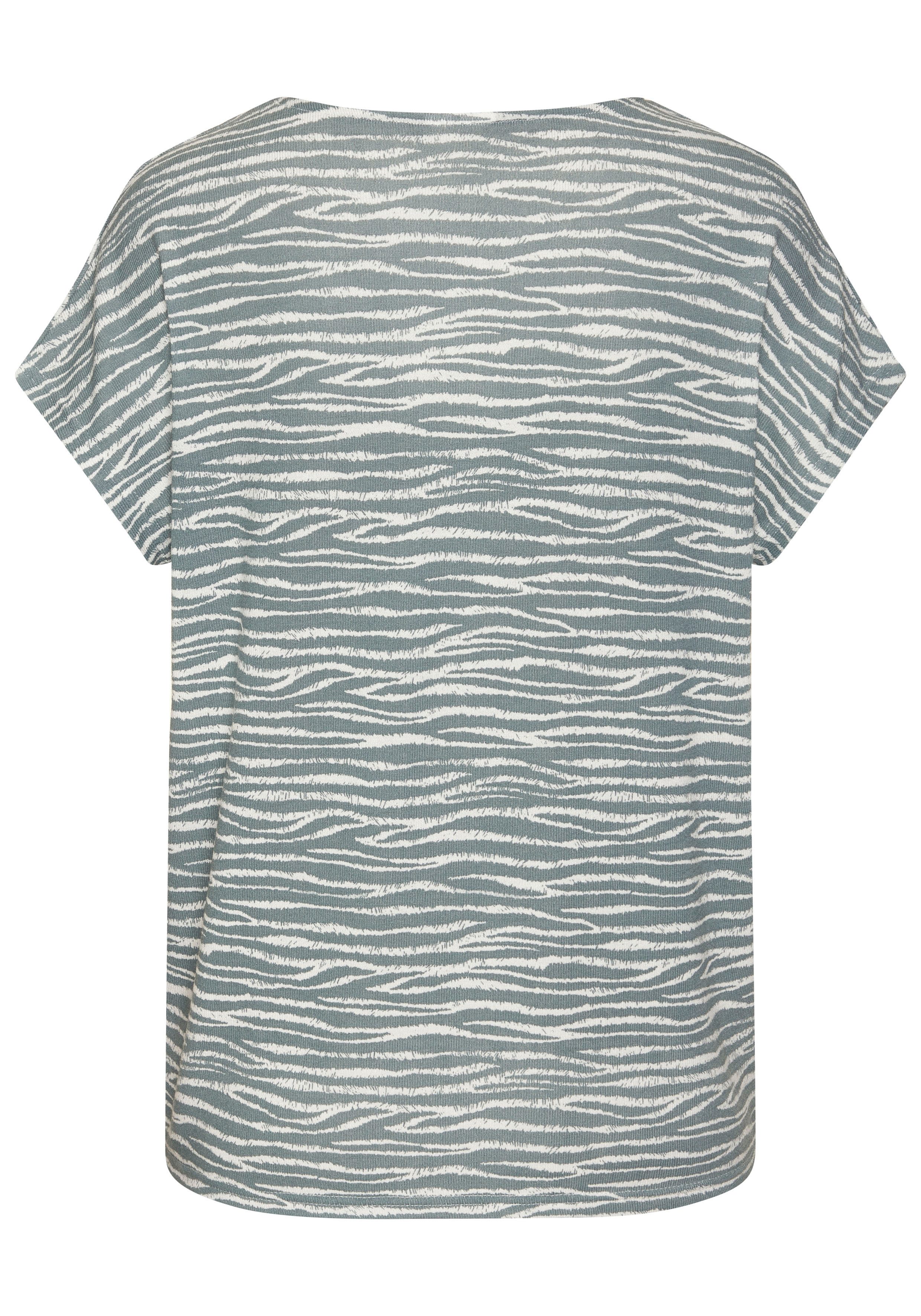 Lascana Shirt met korte mouwen Met modieus zebra-patroon