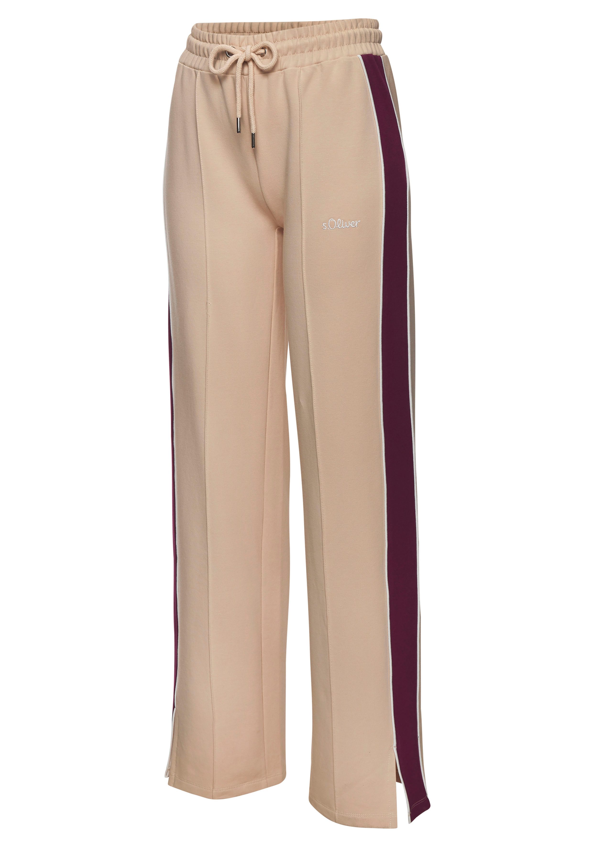 s.Oliver RED LABEL Beachwear Sweatbroek Loungebroek met contraststrepen en pipings, loungewear