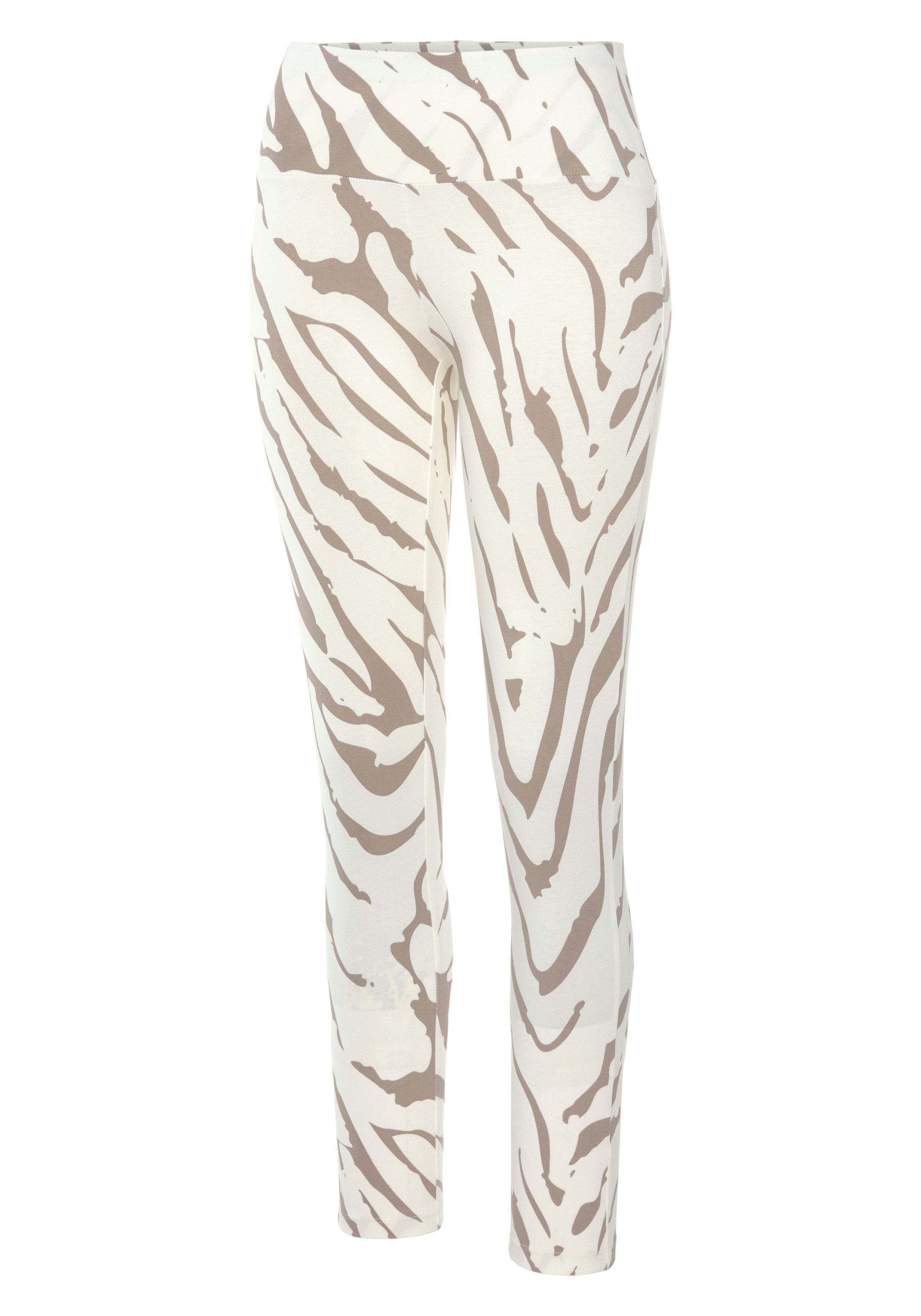 Lascana Legging -Loungebroek met zebramotief en brede band, loungewear