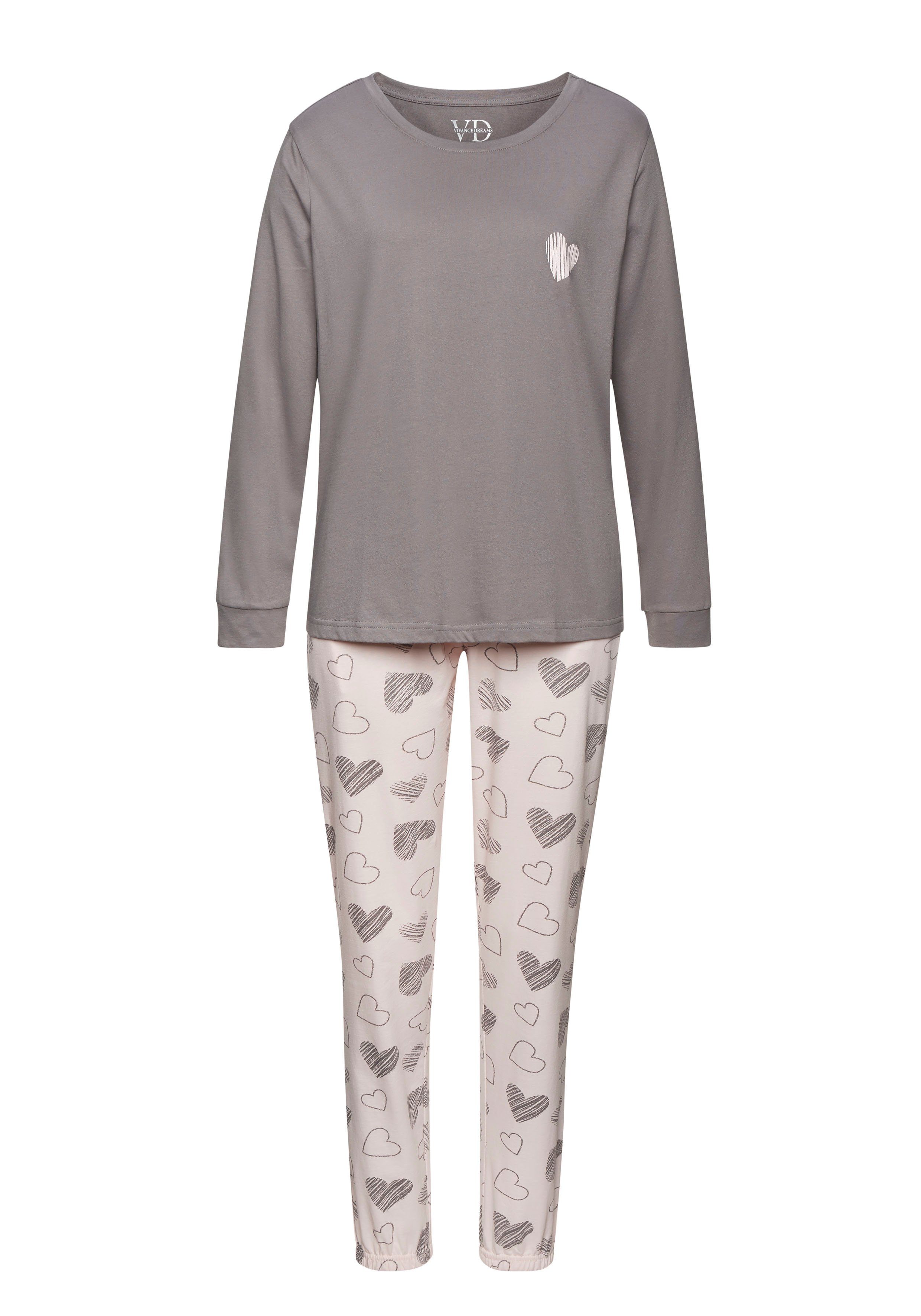 Vivance Dreams Pyjama met hartprint (Set van 2)