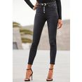 buffalo high-waist jeans met modieuze knoopsluiting zwart