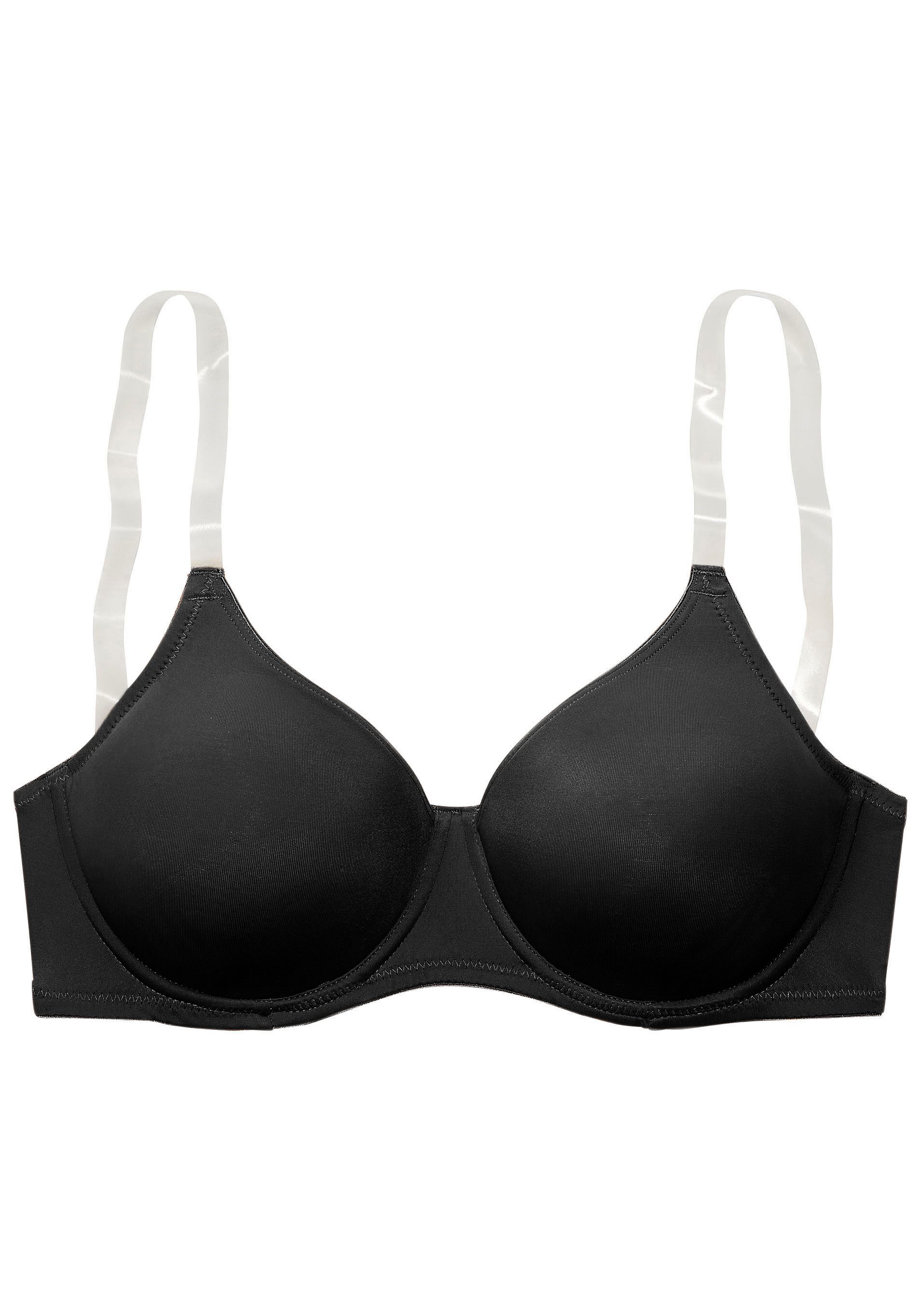 Nuance T-shirt-bh met beugels, zonder cups en met transparante bandjes, basic