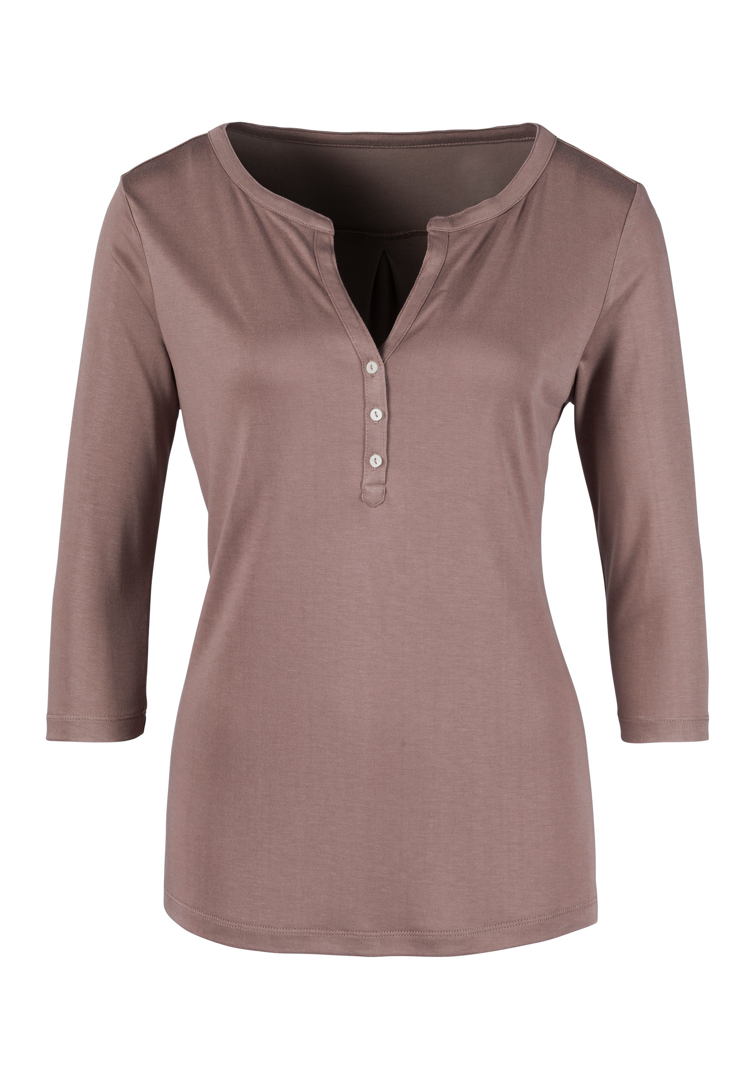 Lascana Shirt met 3/4-mouwen in modieuze blouse-look (Set van 2)