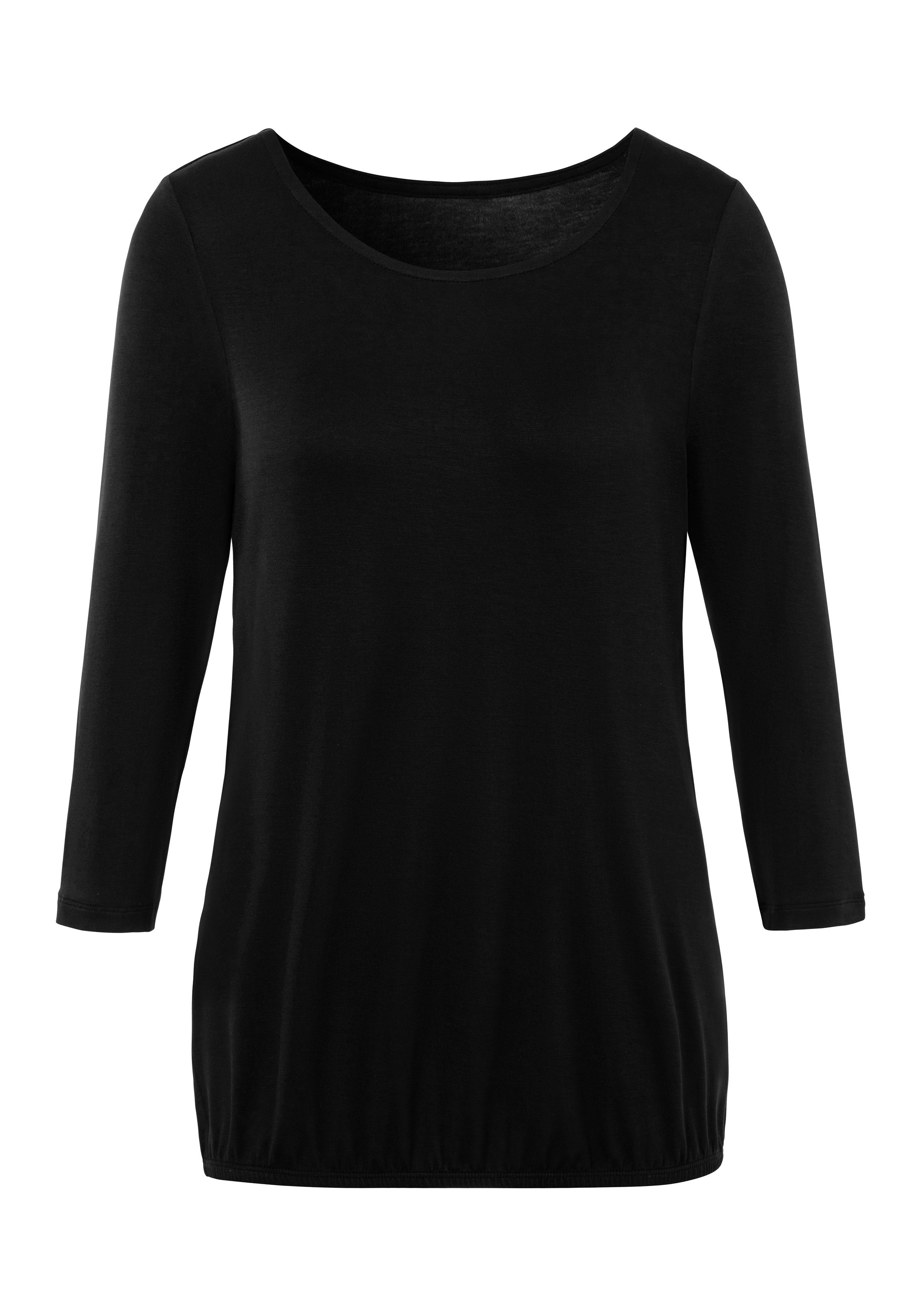 Vivance Shirt met 3/4-mouwen met elastische zoomrand (Set van 2)