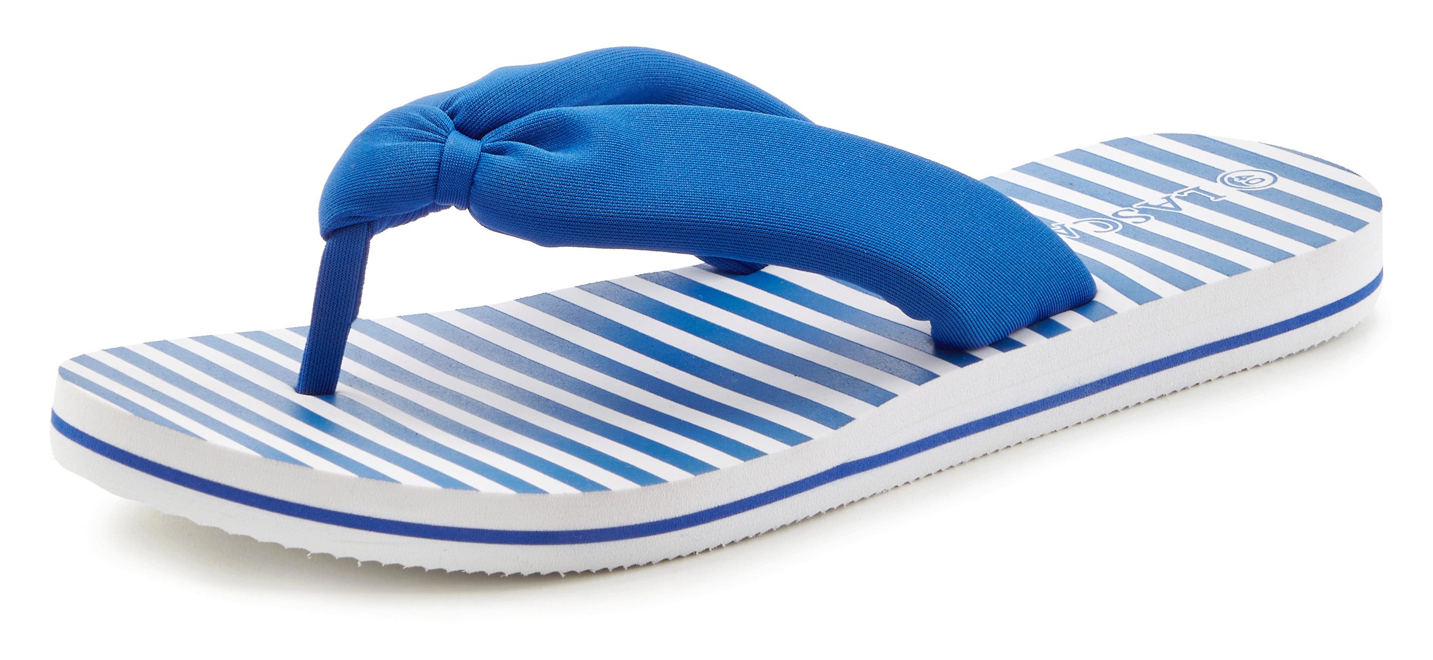 Lascana Badslippers Sandaal, pantoletten, badschoen ultralicht met zacht band VEGAN slippers maat 35 blauw