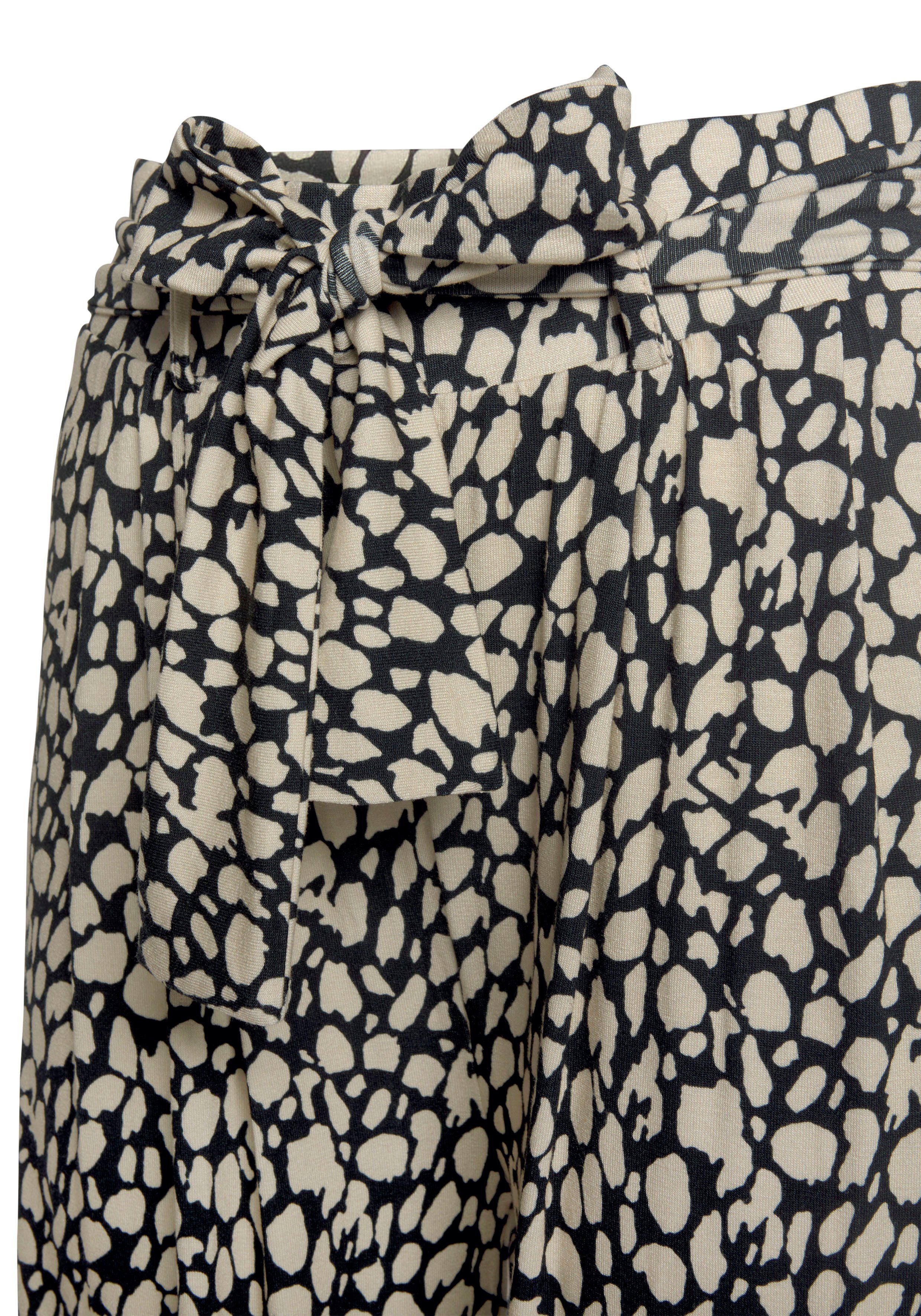 Lascana Culotte en all-over print, 7/8 lengte, elastische tailleband, zomerbroek (Met een bindceintuur)