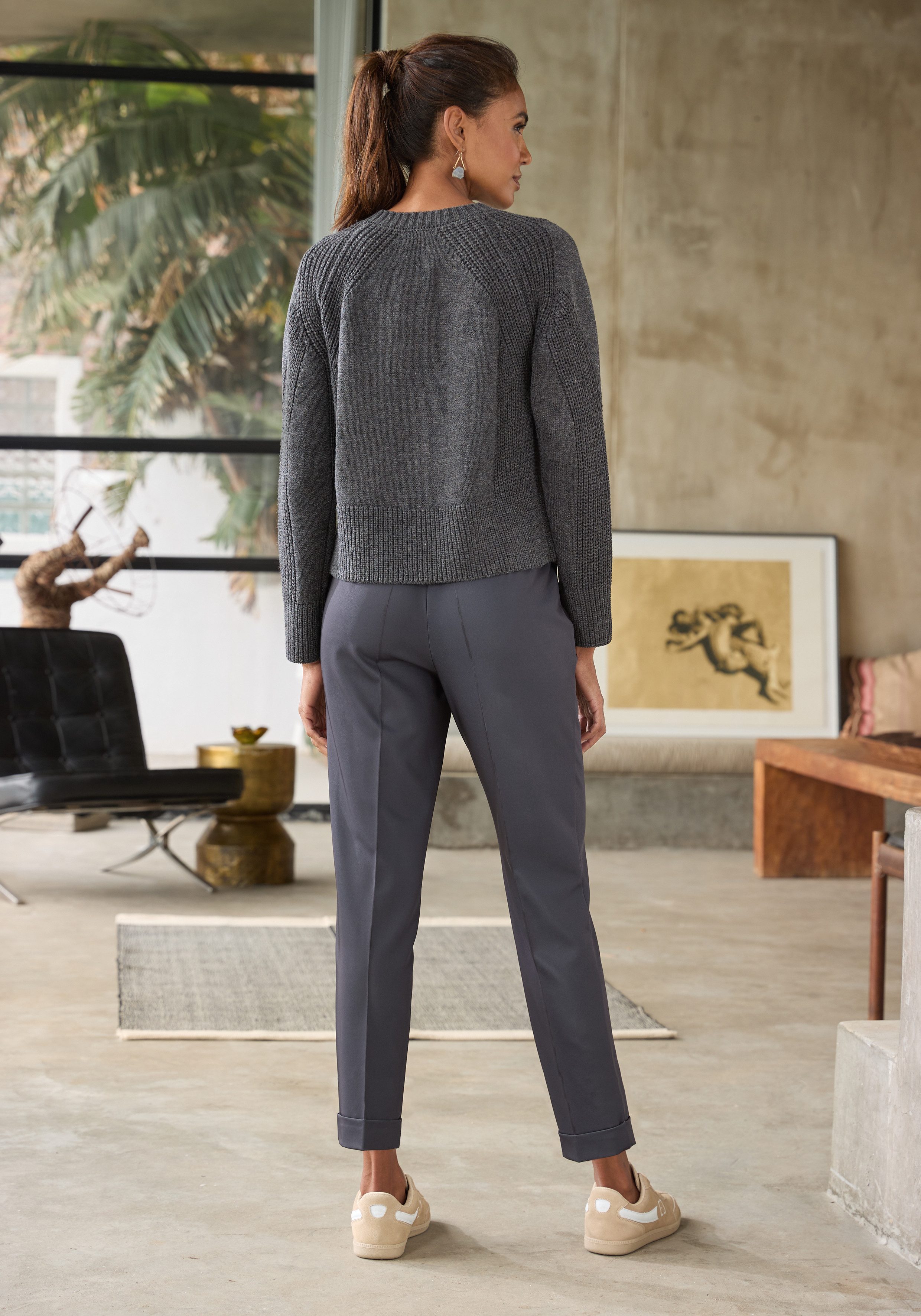 Lascana 7/8 broek met persvouwen, smalle pijp