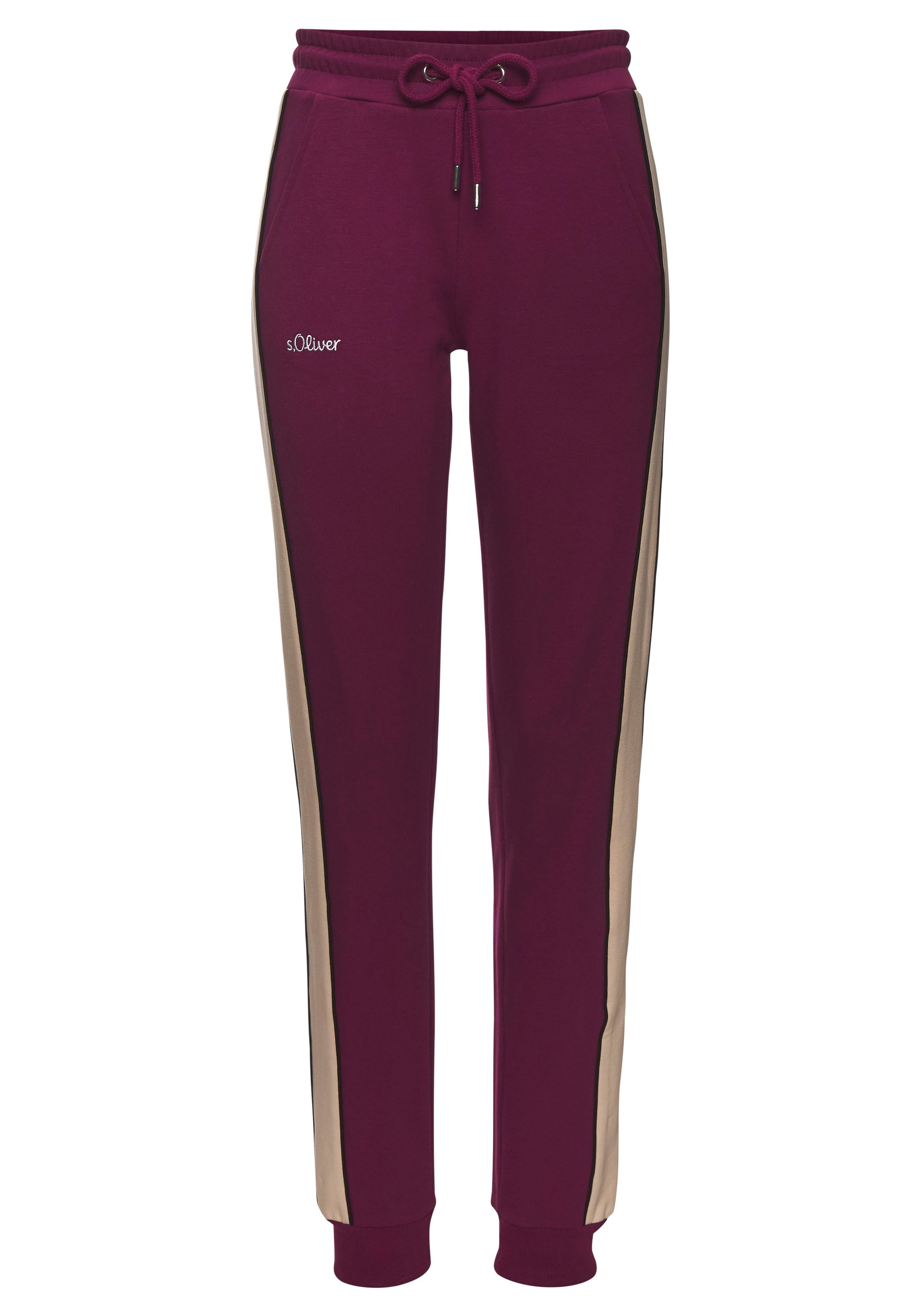 s.Oliver RED LABEL Beachwear Sweatbroek met zijstrepen en piping, loungewear (1-delig)