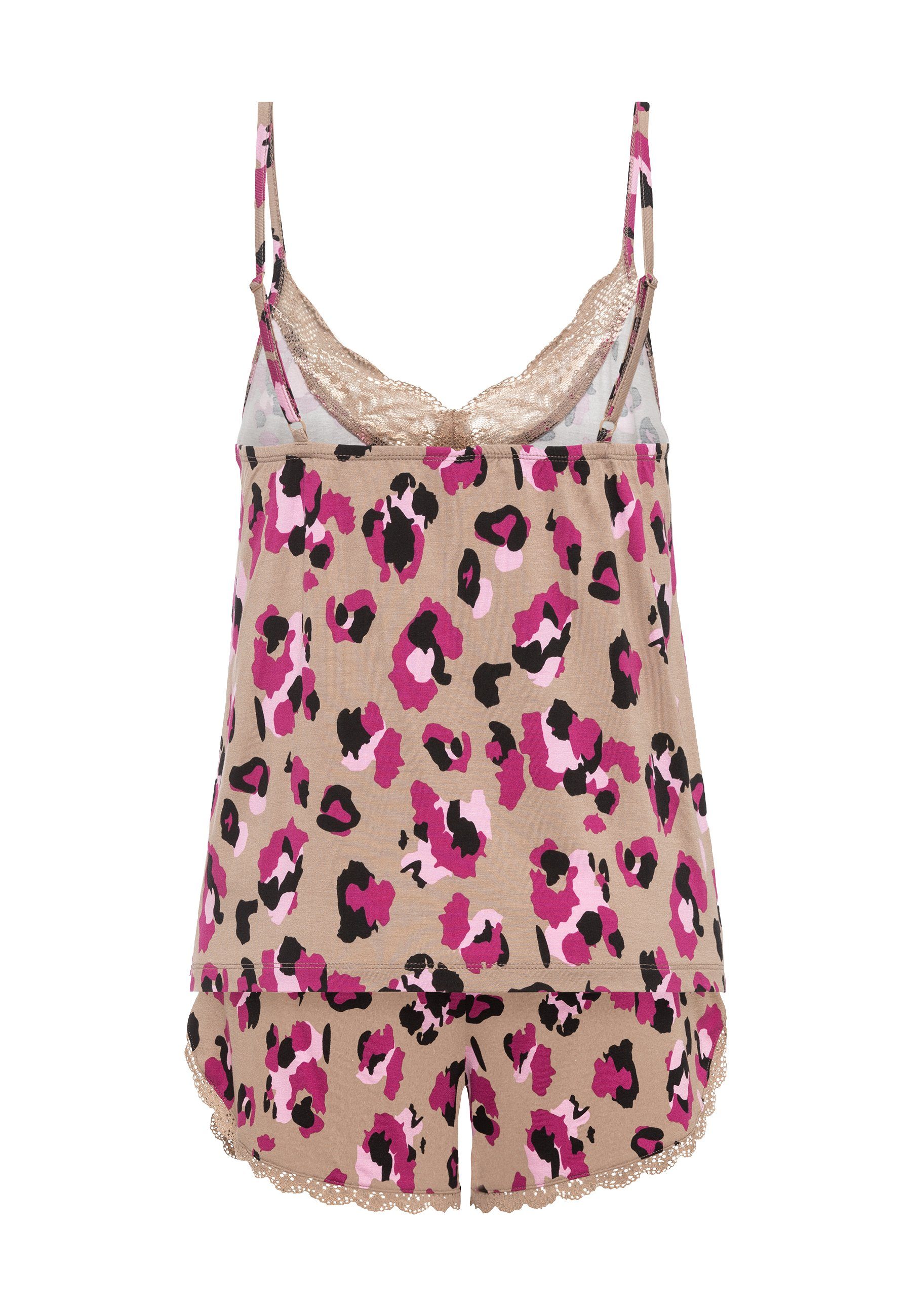 Lascana Shortama met mooie kantdetails (set, 2-delig)