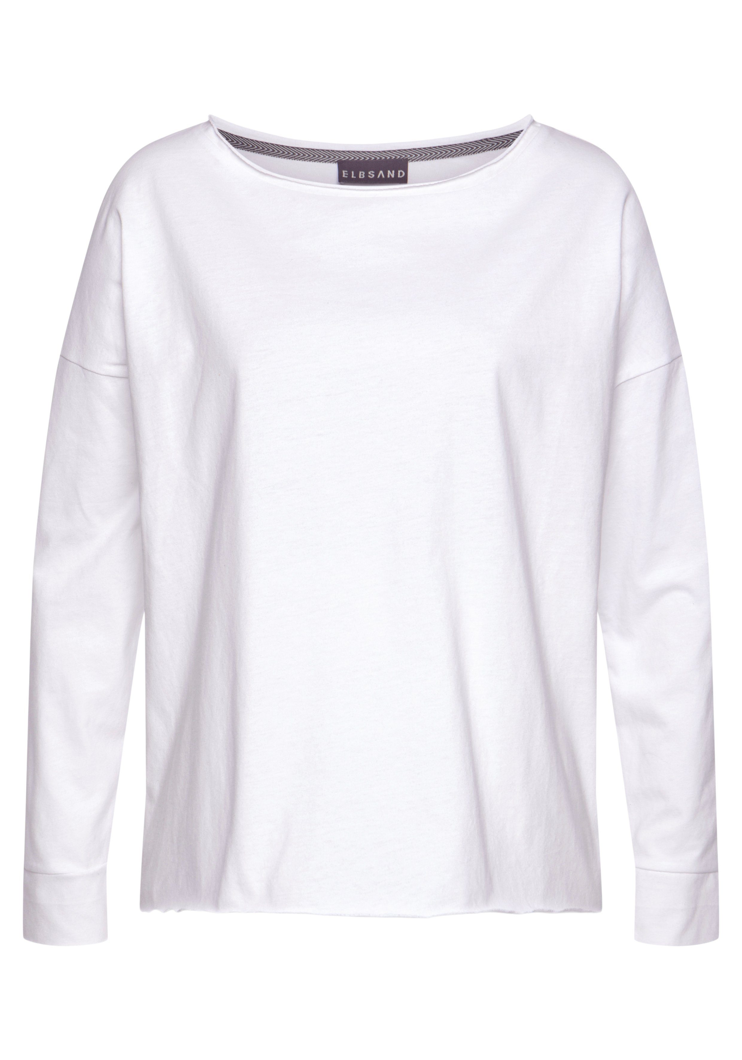 Elbsand Shirt met lange mouwen Raina met logoprint op de rug, longsleeve van katoenmix