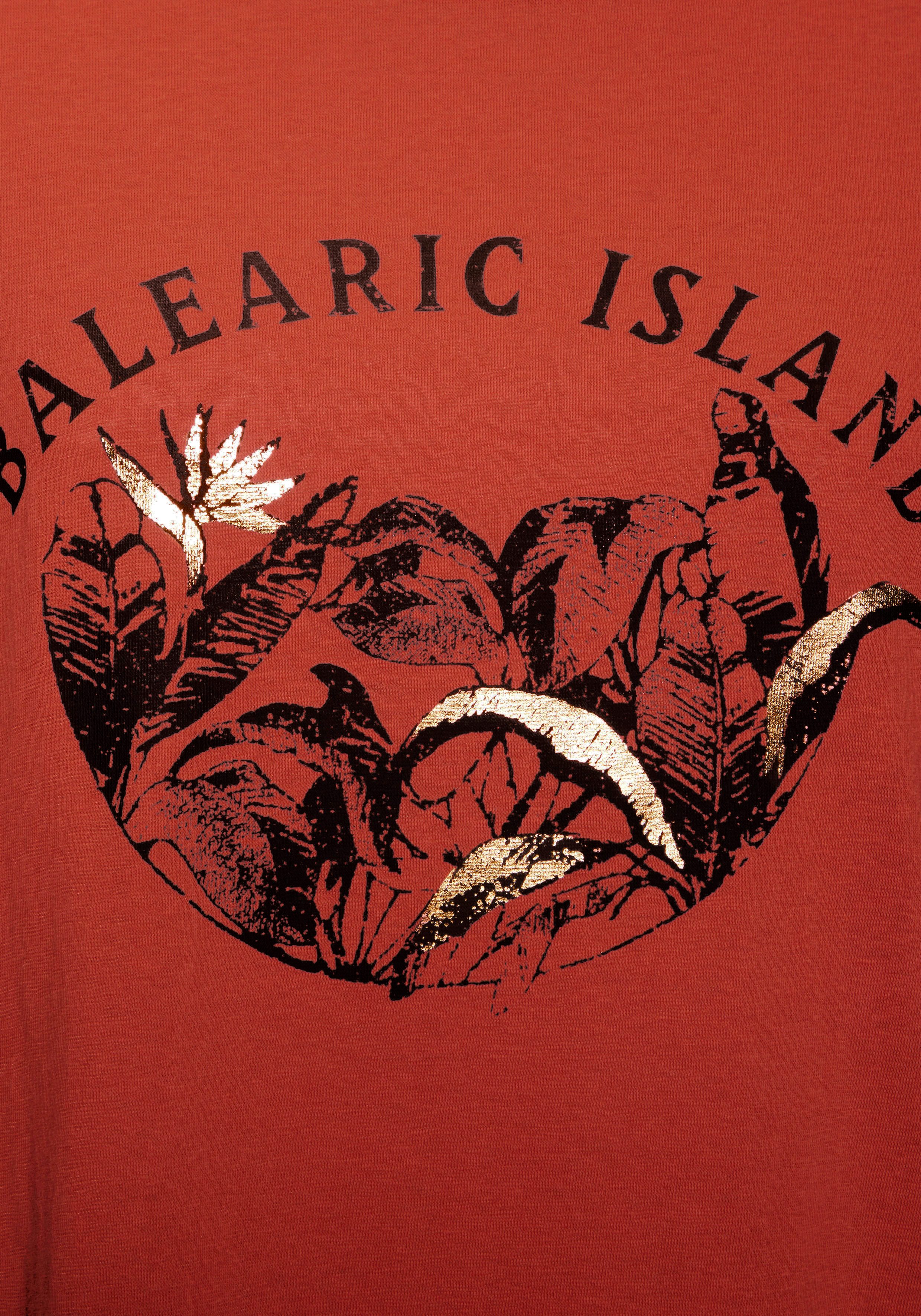 Vivance T-shirt Met glanzende frontprint in een zachte katoenkwaliteit