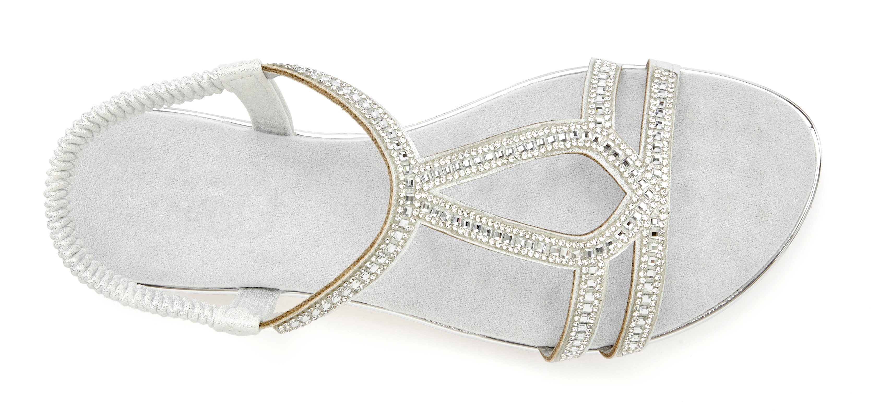 Vivance Sandalen Sandalet, Zomerschoen met glinsterende versieringen en elastische bandjes