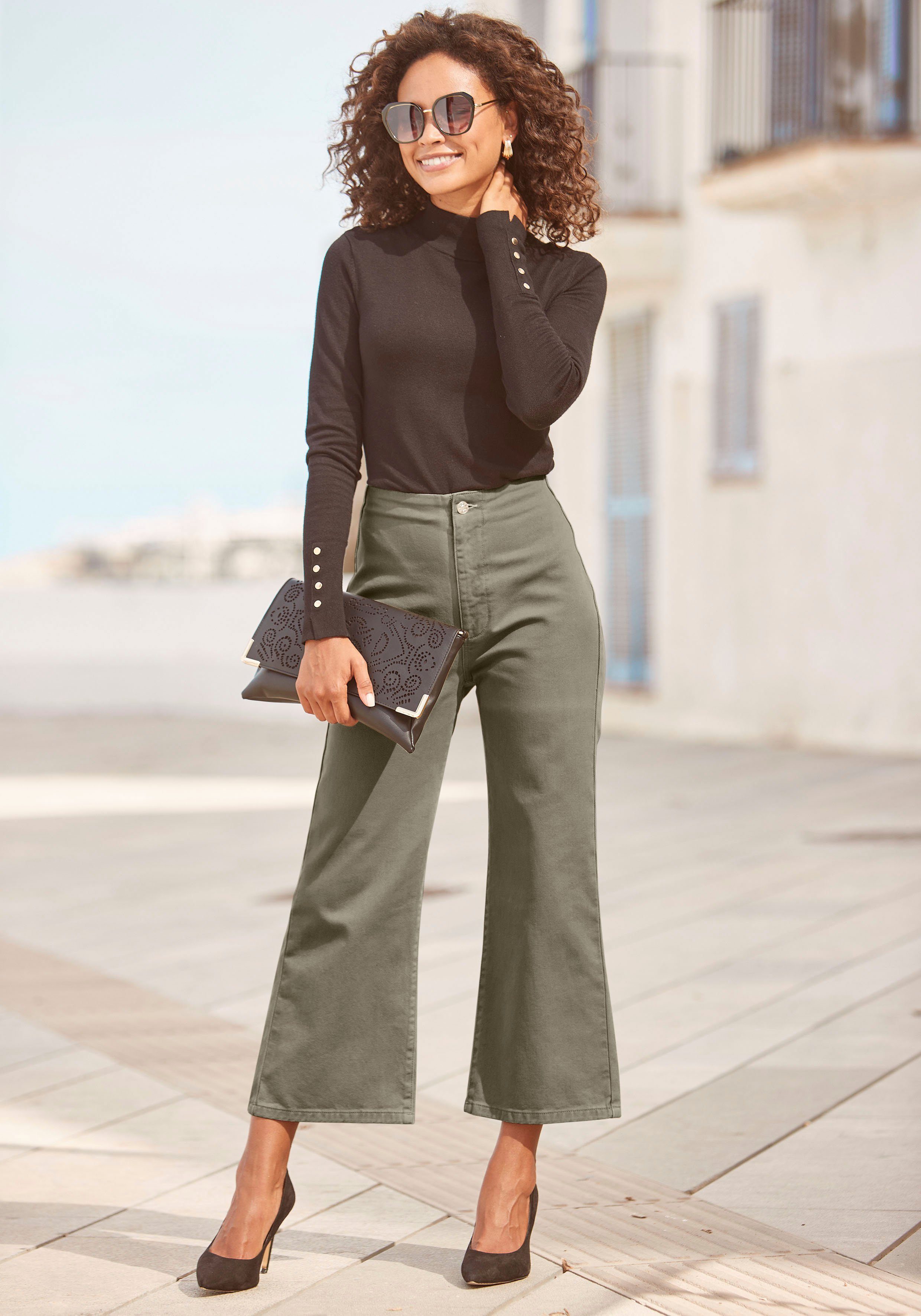 Lascana Wijde jeans in culotte-vorm, high-waist, modieus