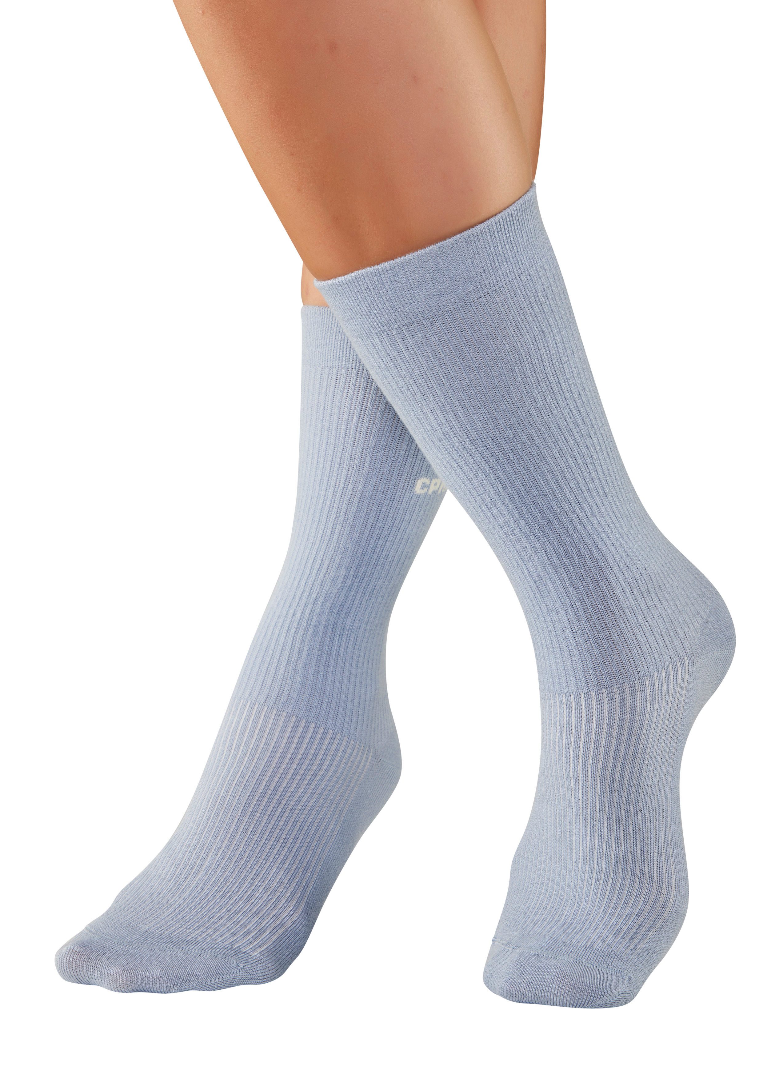 Copenhagen Studios Basic sokken met ribstructuur en borduursel (set, 3 paar)