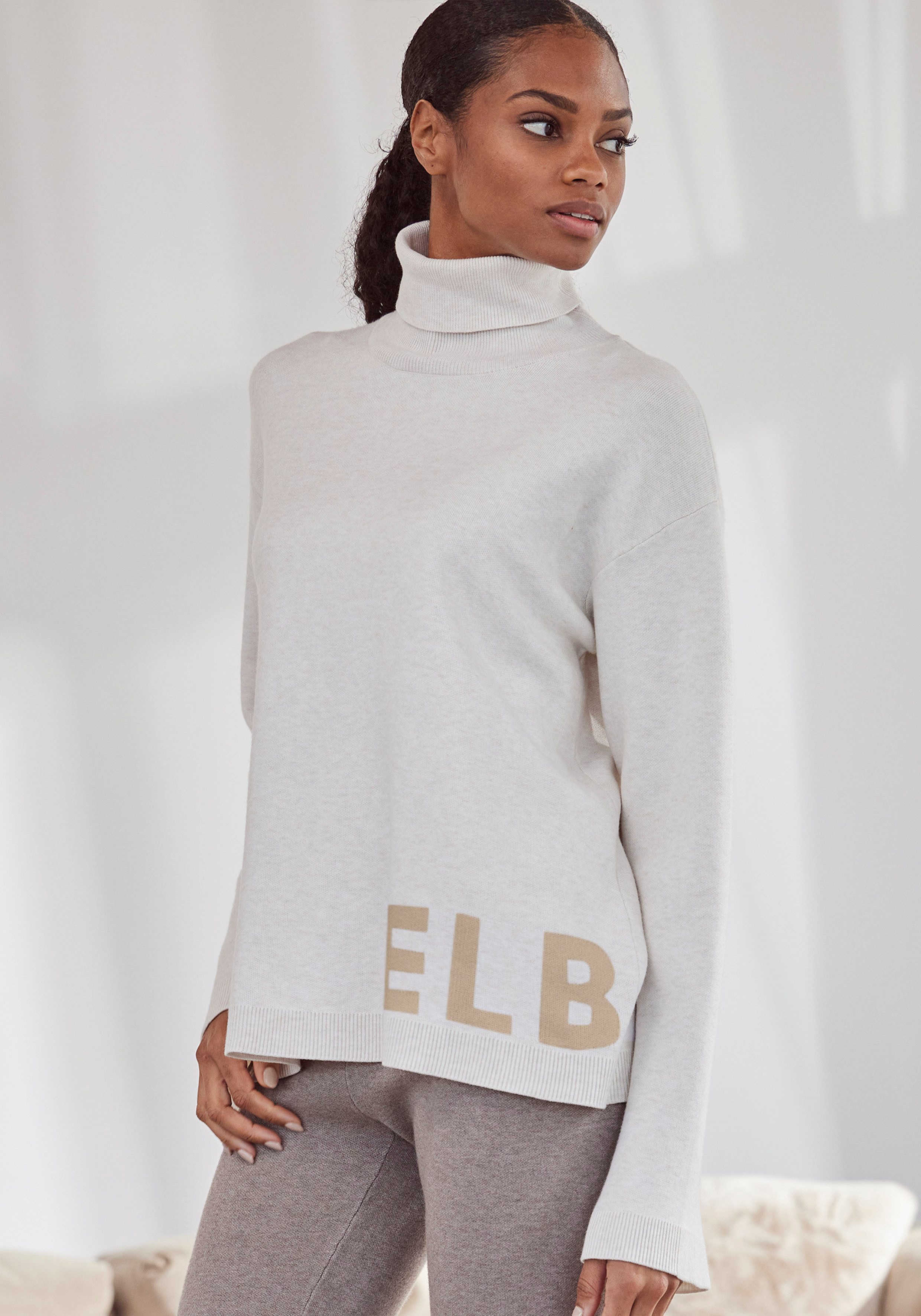 Elbsand Sweater Coltrui van hoogwaardige brei, loungewear