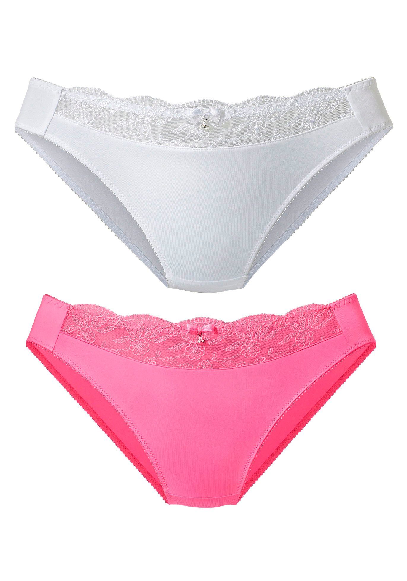 Nuance Slip met mooie borduurkant (set, 2 stuks) slips maat 52/54 roze