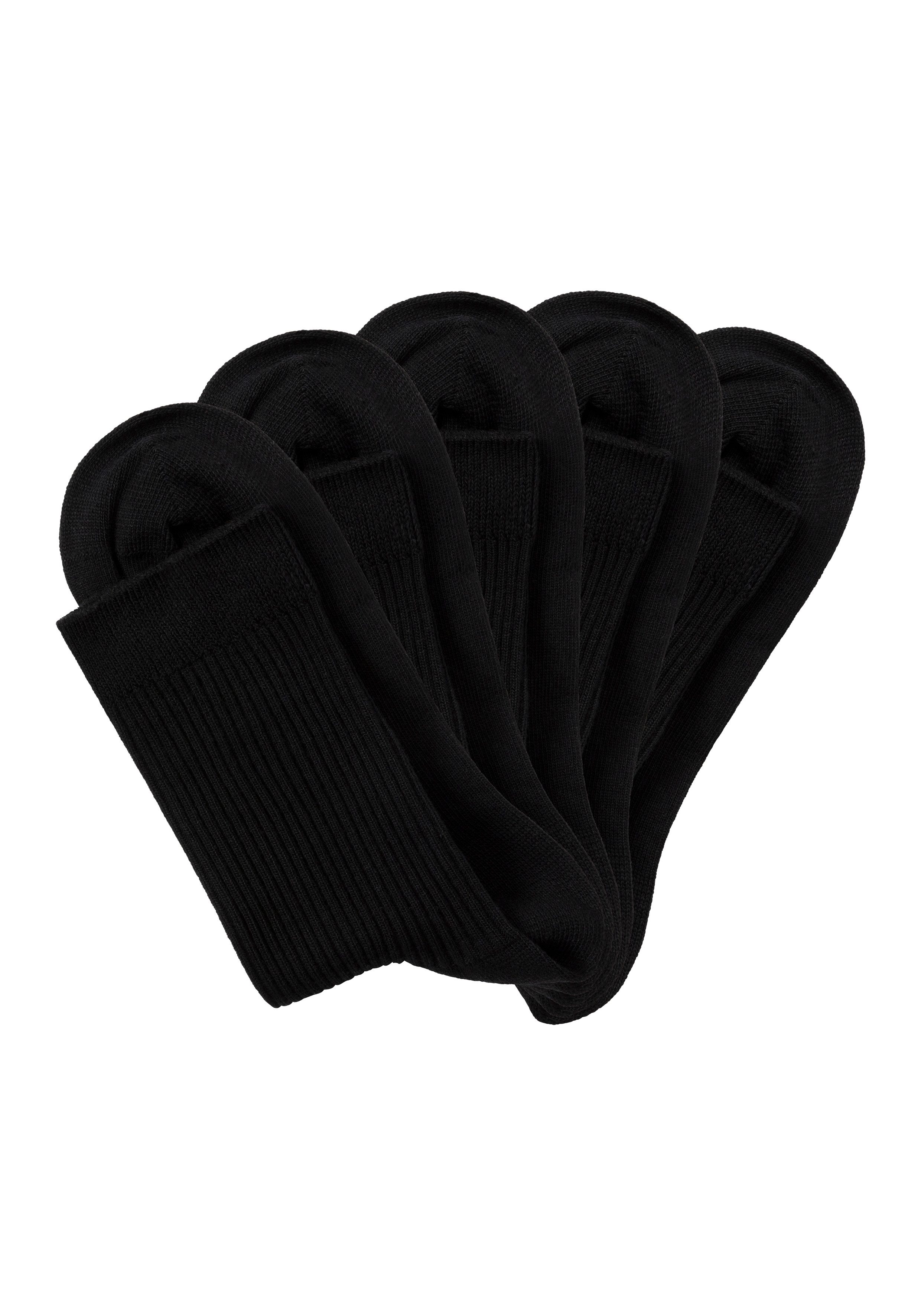 Lavana Basic sokken met fijne rib (set, 5 paar) sokken maat 35-38 zwart