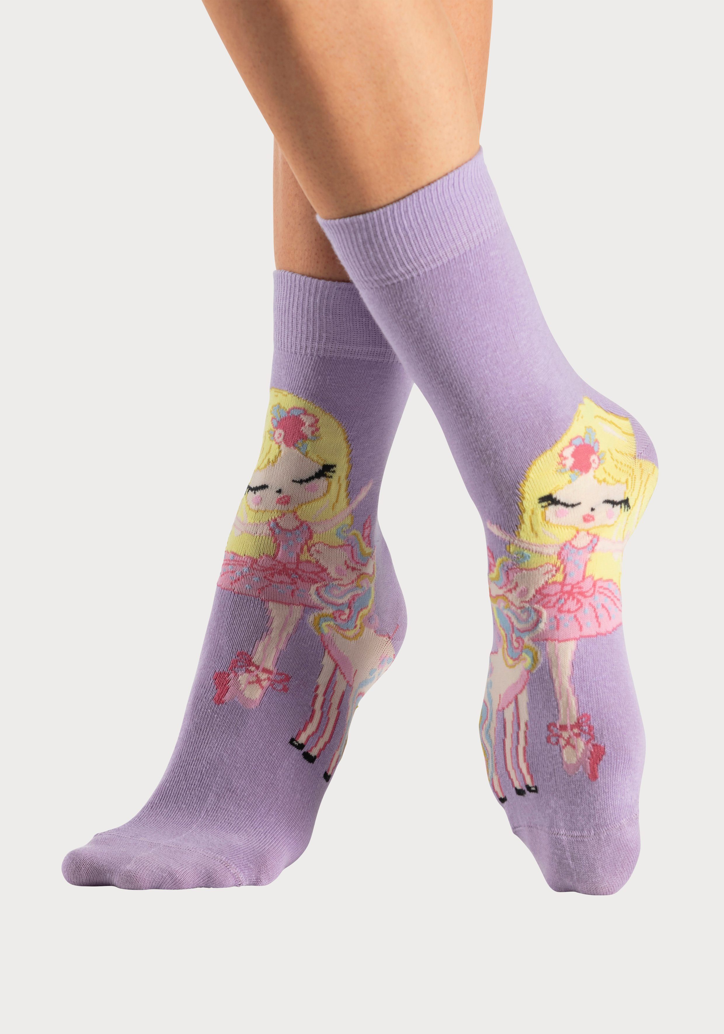 H.I.S Vrijetijdssokken met balletmotieven (set, 5 paar)