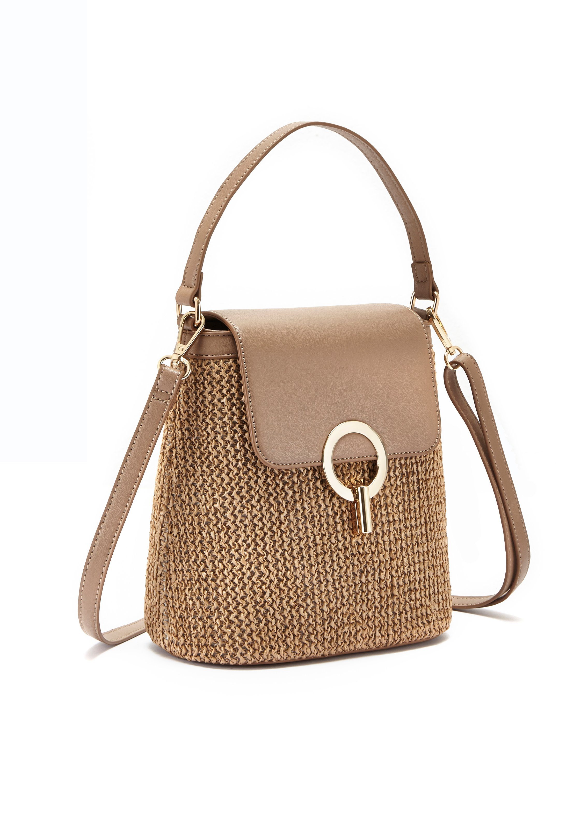 Lascana Schoudertas Strandtas, draagtas, bamboe-look VEGAN