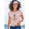 beachtime t-shirt met maritieme print voor roze