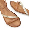 lascana sandalen van leer met glitterdetails bruin