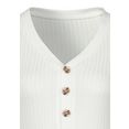 lascana shirt met lange mouwen in modieuze ribkwaliteit wit
