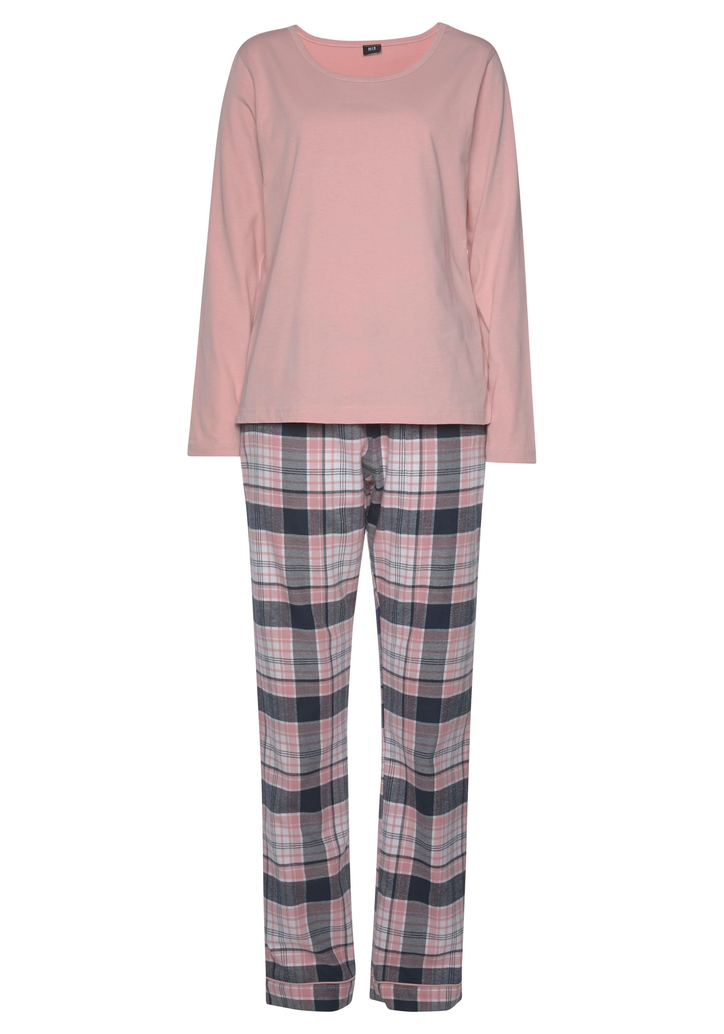 H.I.S Pyjama met geruite pyjamabroek (2-delig, 1 stuk)