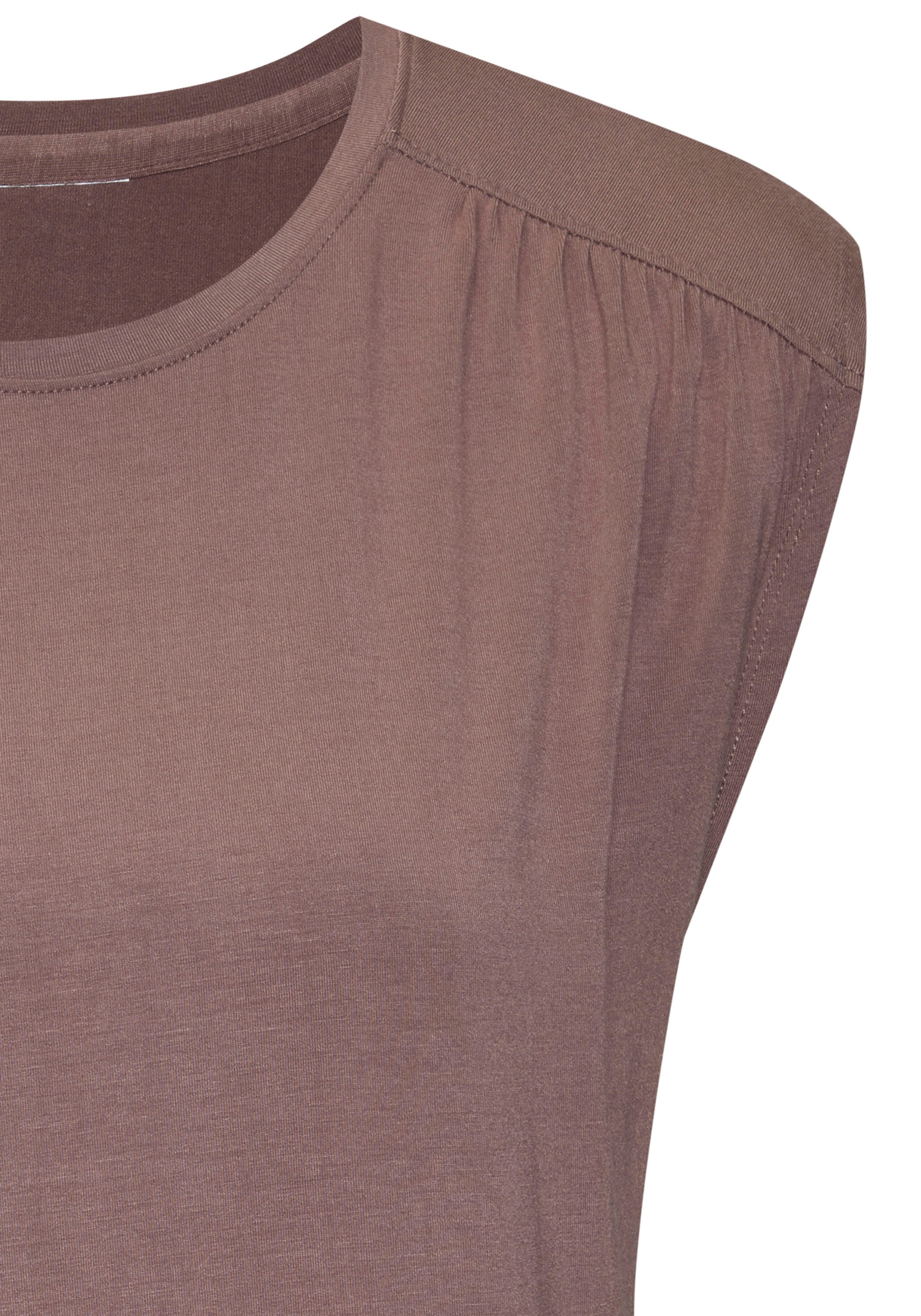 Lascana Shirttop Met schouderrimpeling van zachte viscose-stretch