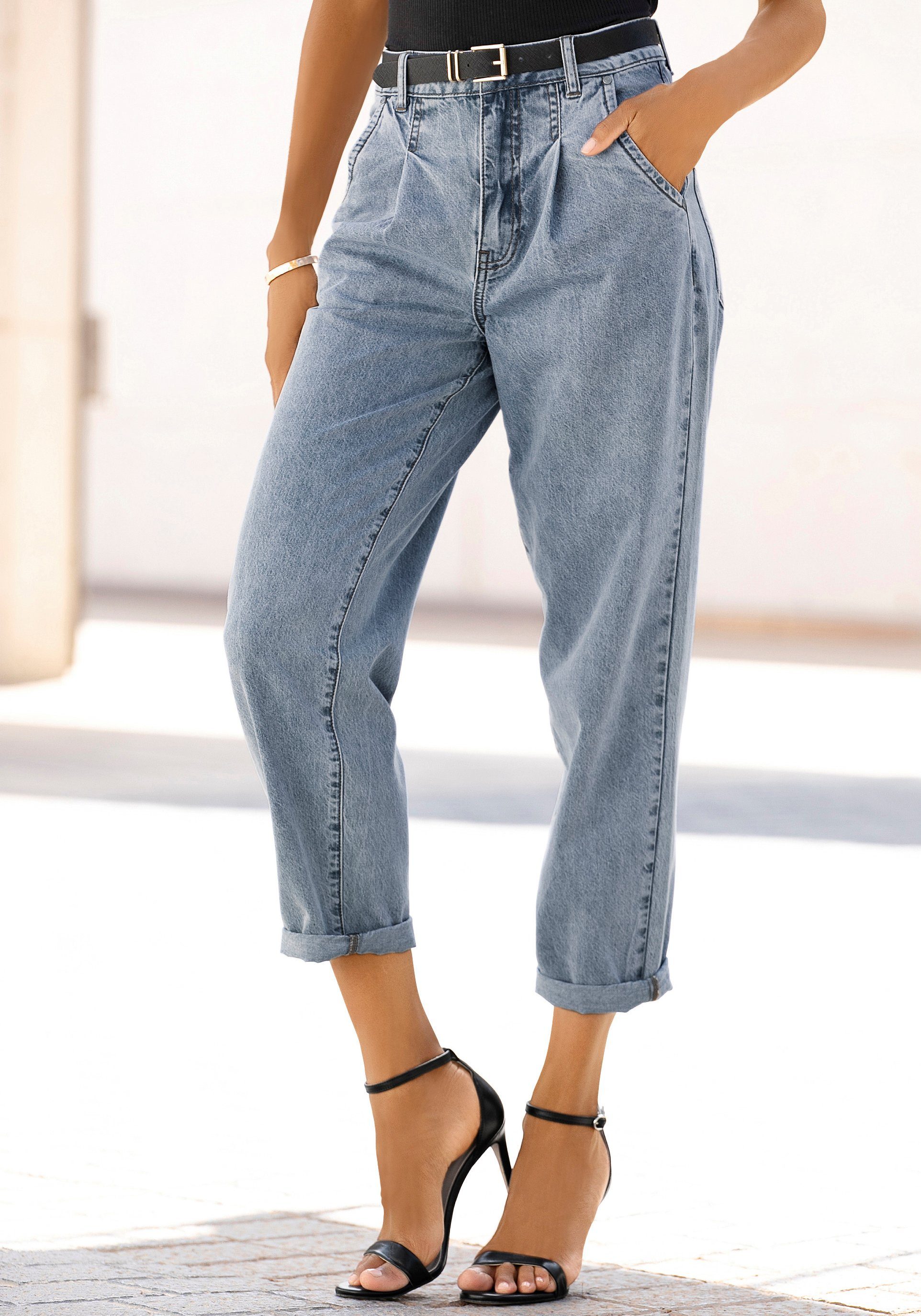 interval Fahrenheit Herhaald Buffalo Relax fit jeans in high-waist-model met bandplooien vind je bij |  LASCANA