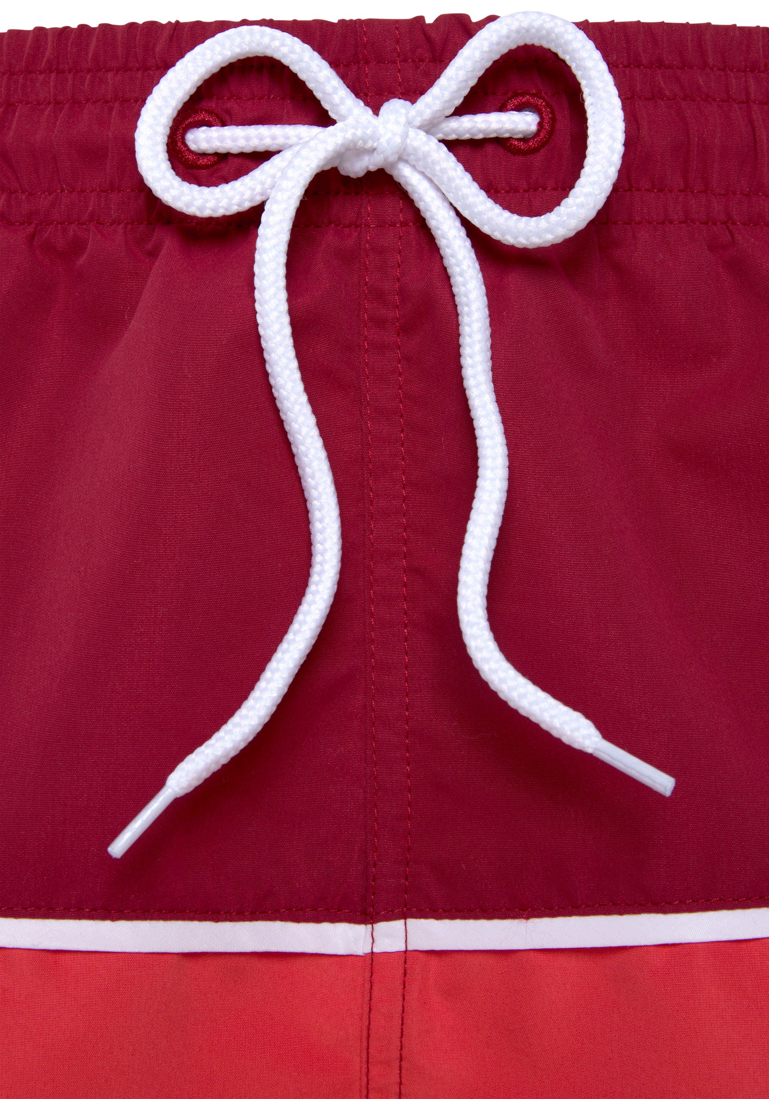s.Oliver RED LABEL Beachwear Zwemshort met contrastkleurige details heren maat L rood