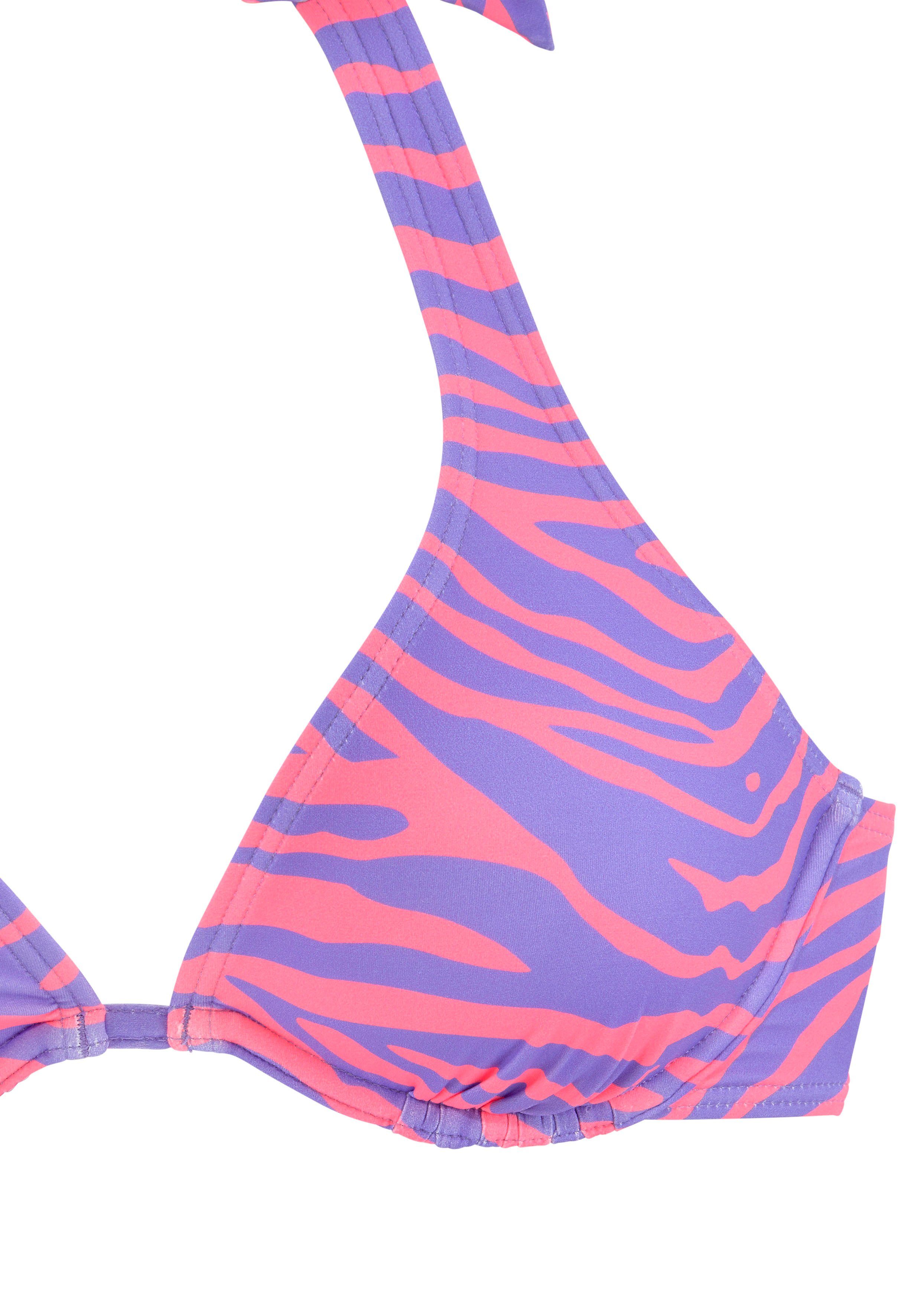 Venice Beach Bikinitop met beugels Fjella in tweekleurige animal-look