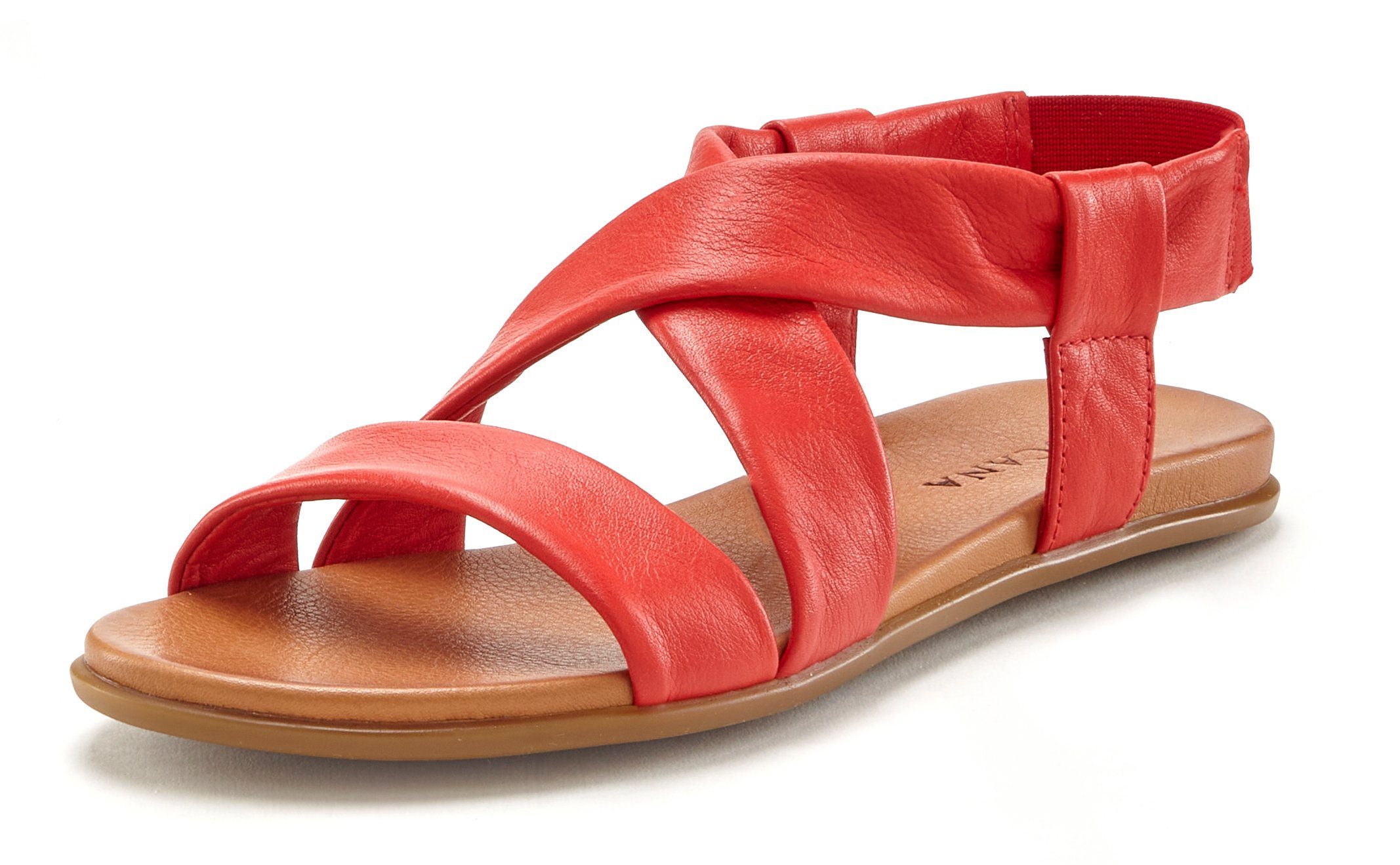 Lascana Sandalen Zomerschoen van leer met verfijnde bandjes, sandaal, zomerschoen
