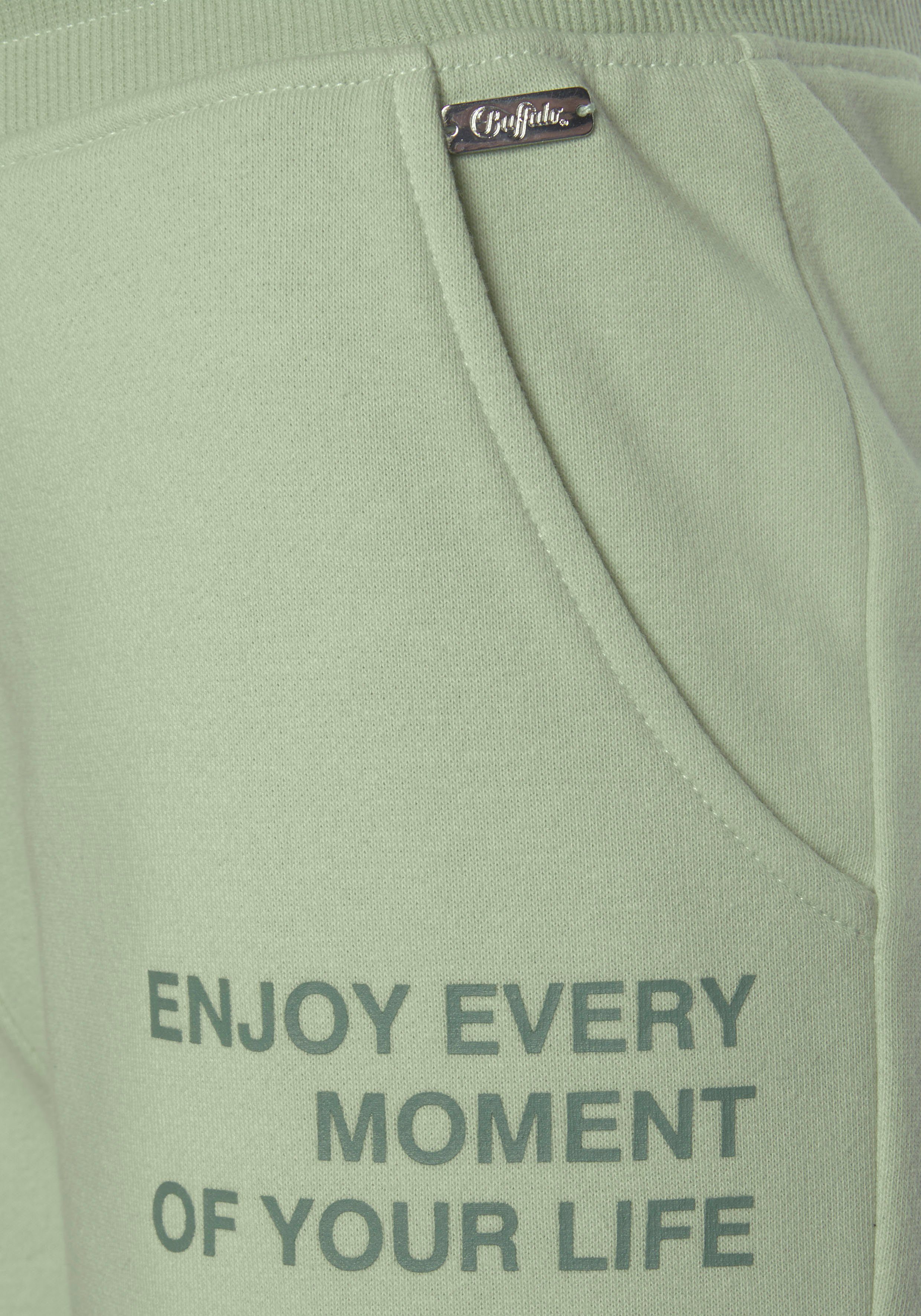 Buffalo Sweatshort met statement print, loungewear