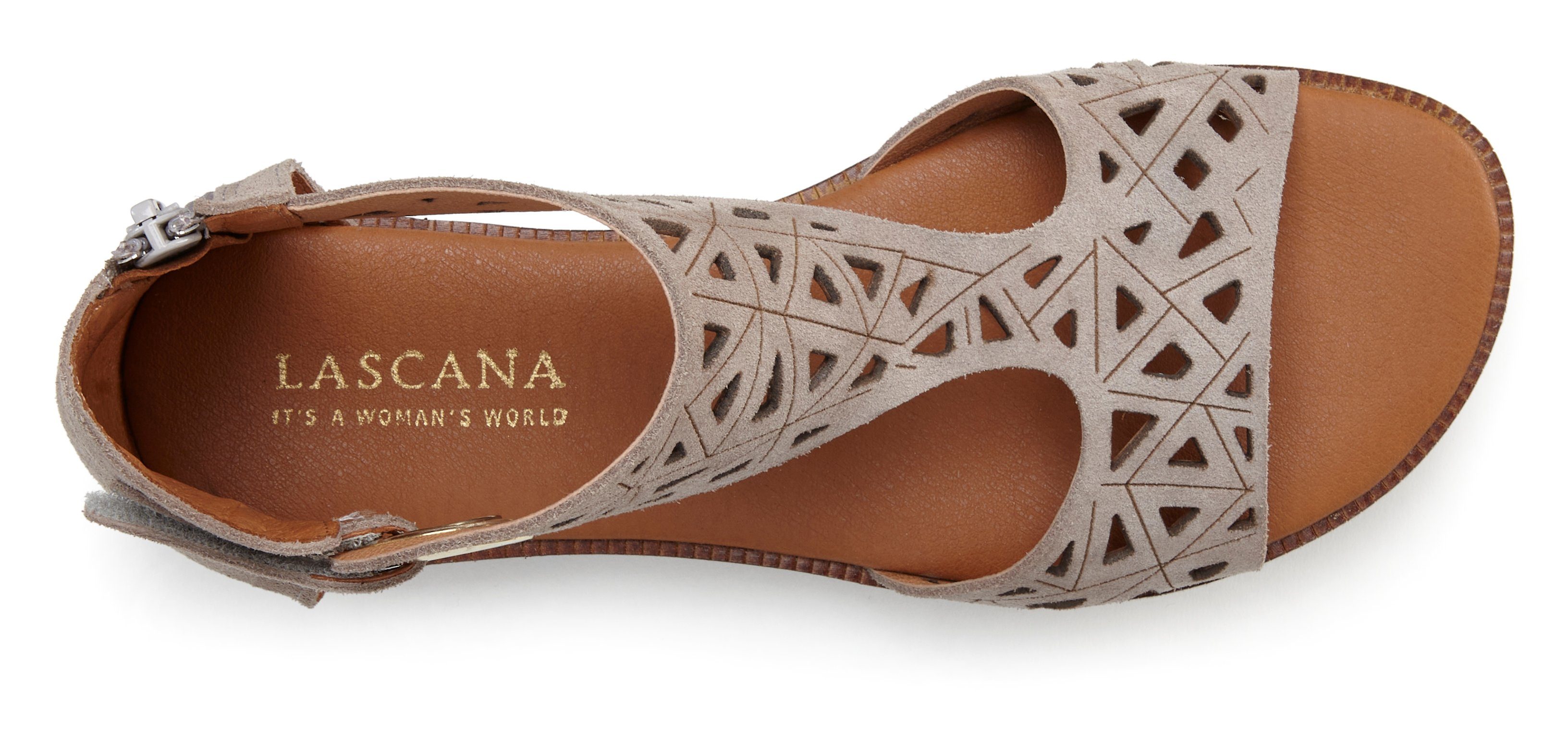 Lascana Sandalen Zomerschoen Sandalette, zomerschoen van hoogwaardig leer met uitsparingen