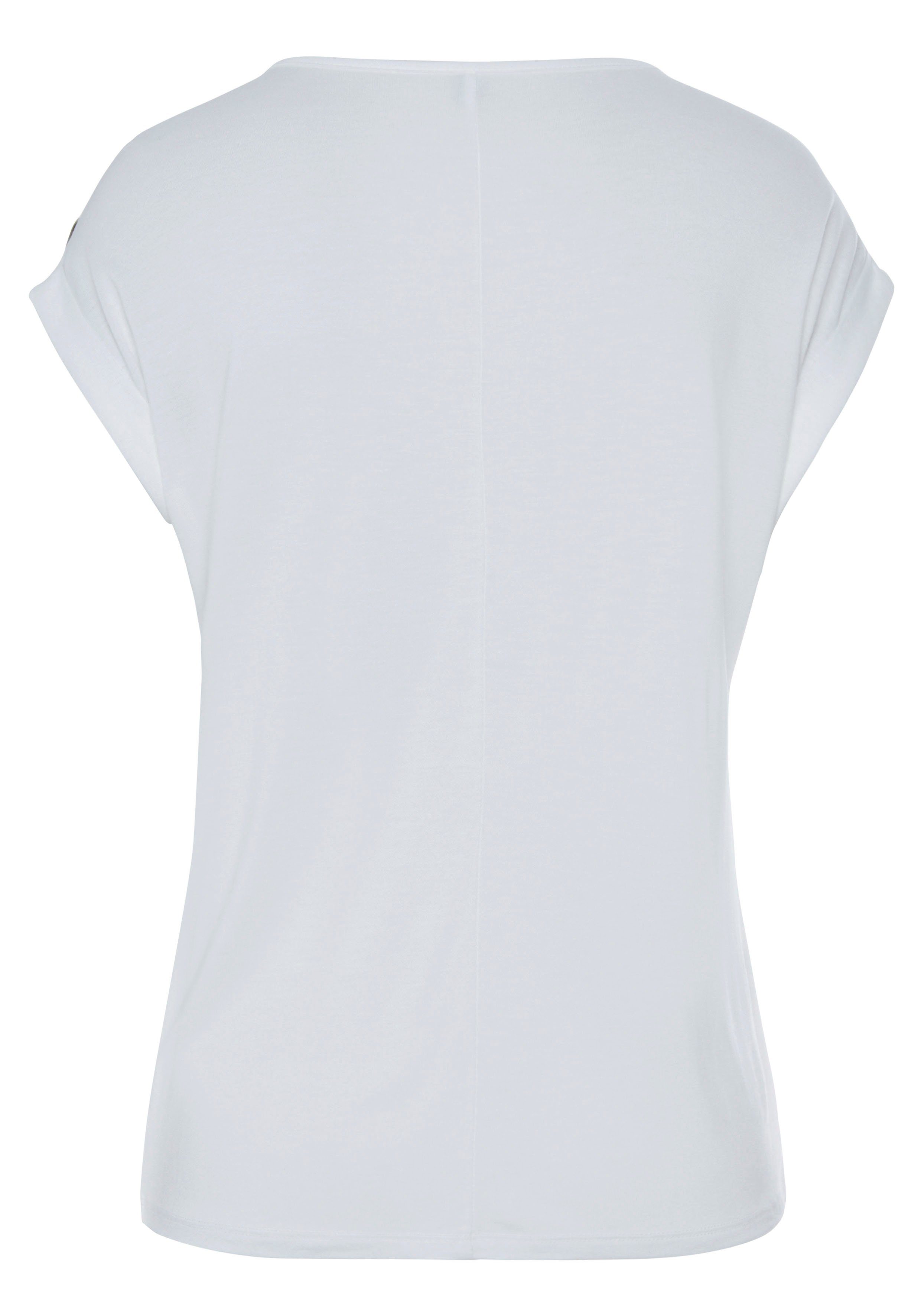 Buffalo Shirt met korte mouwen met decoratieve knopen, comfortabel t-shirt van jersey, basic