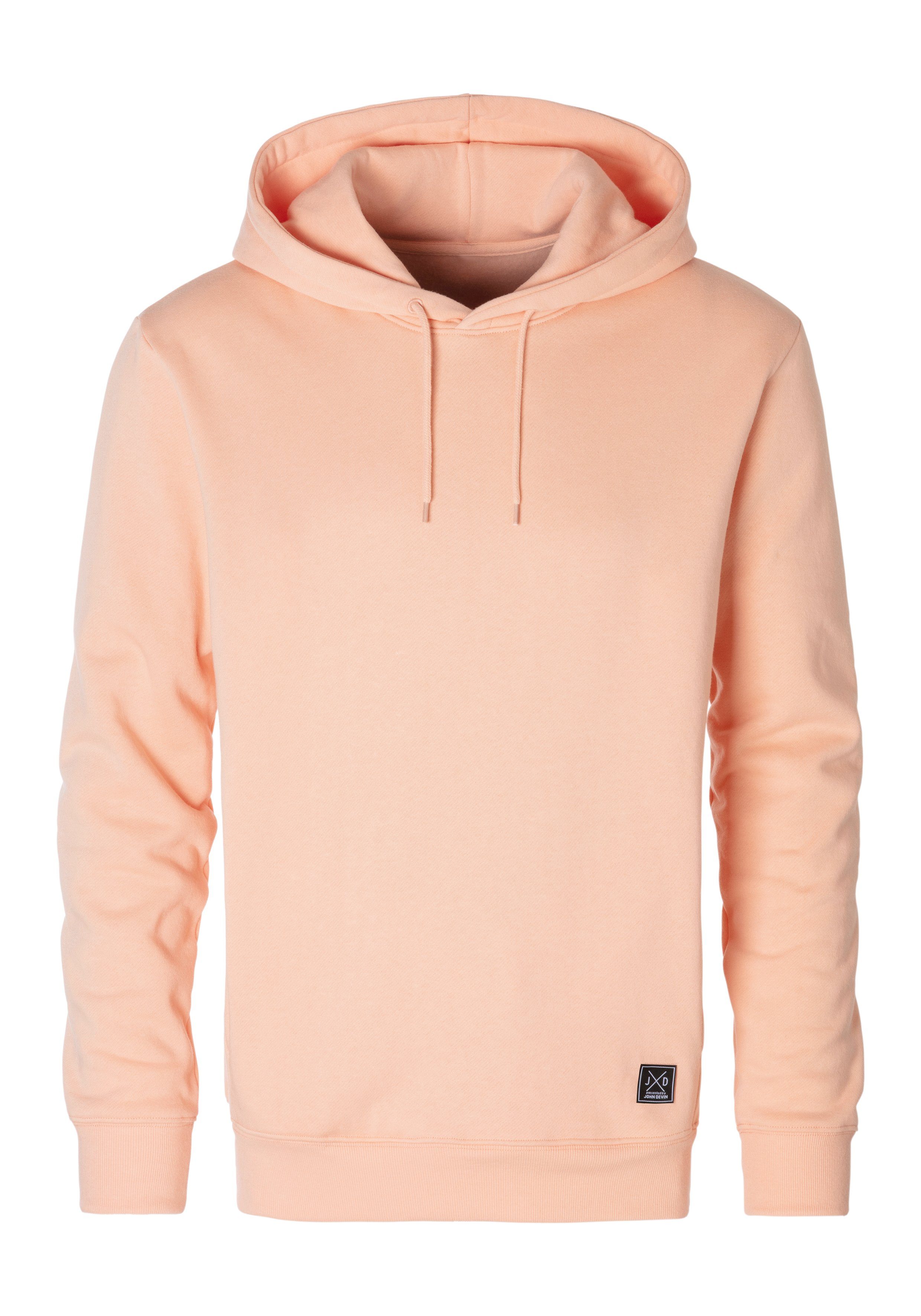 John Devin Hoodie Langarm, sweatshirt met ronde hals en capuchon, katoenmix heren maat XL (56/58) oranje