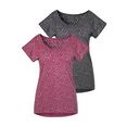 vivance t-shirt etskantkwaliteit met iets transparant motief (set van 2) paars
