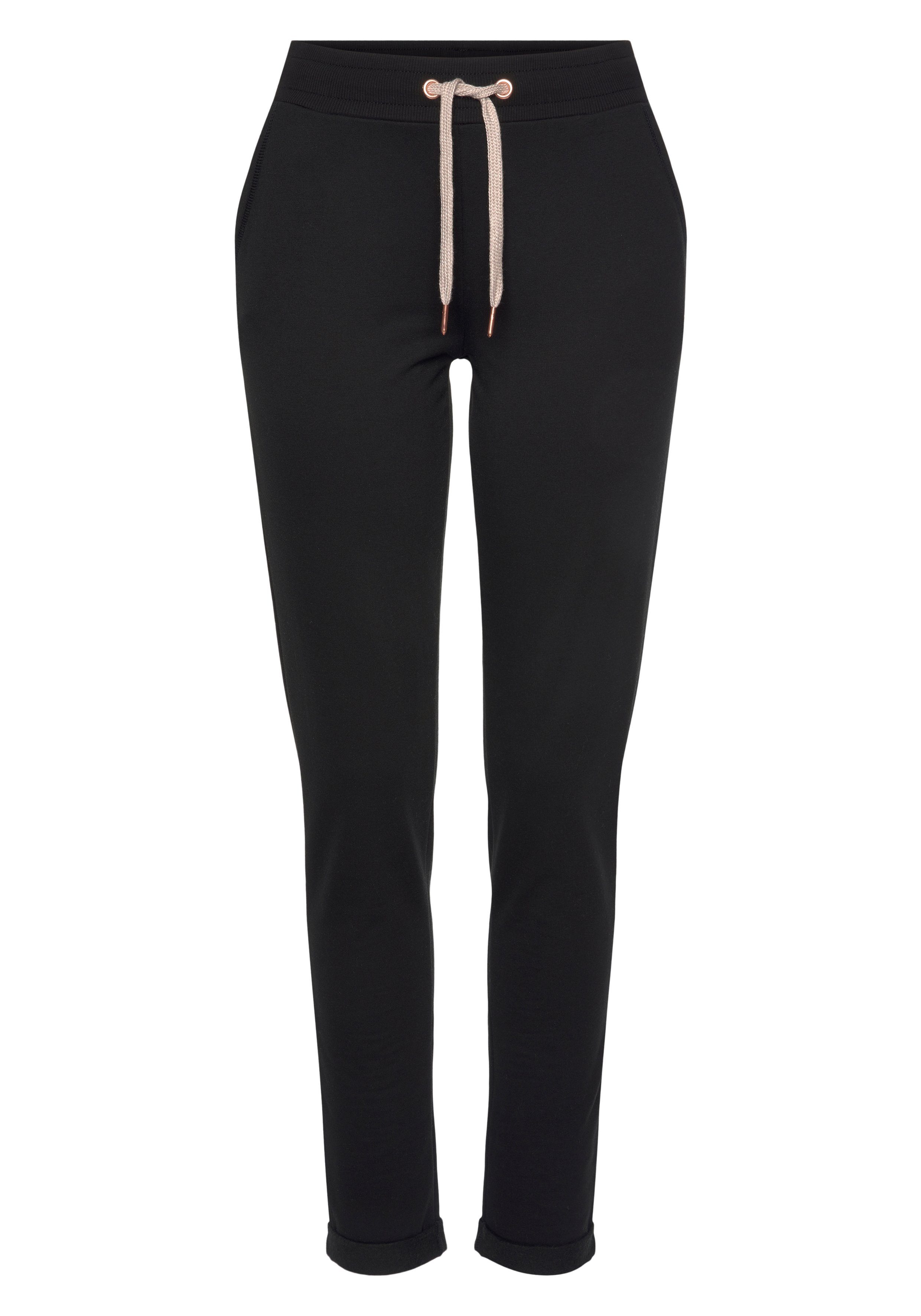 Lascana Loungebroek met modieuze omslagzoom, loungepak