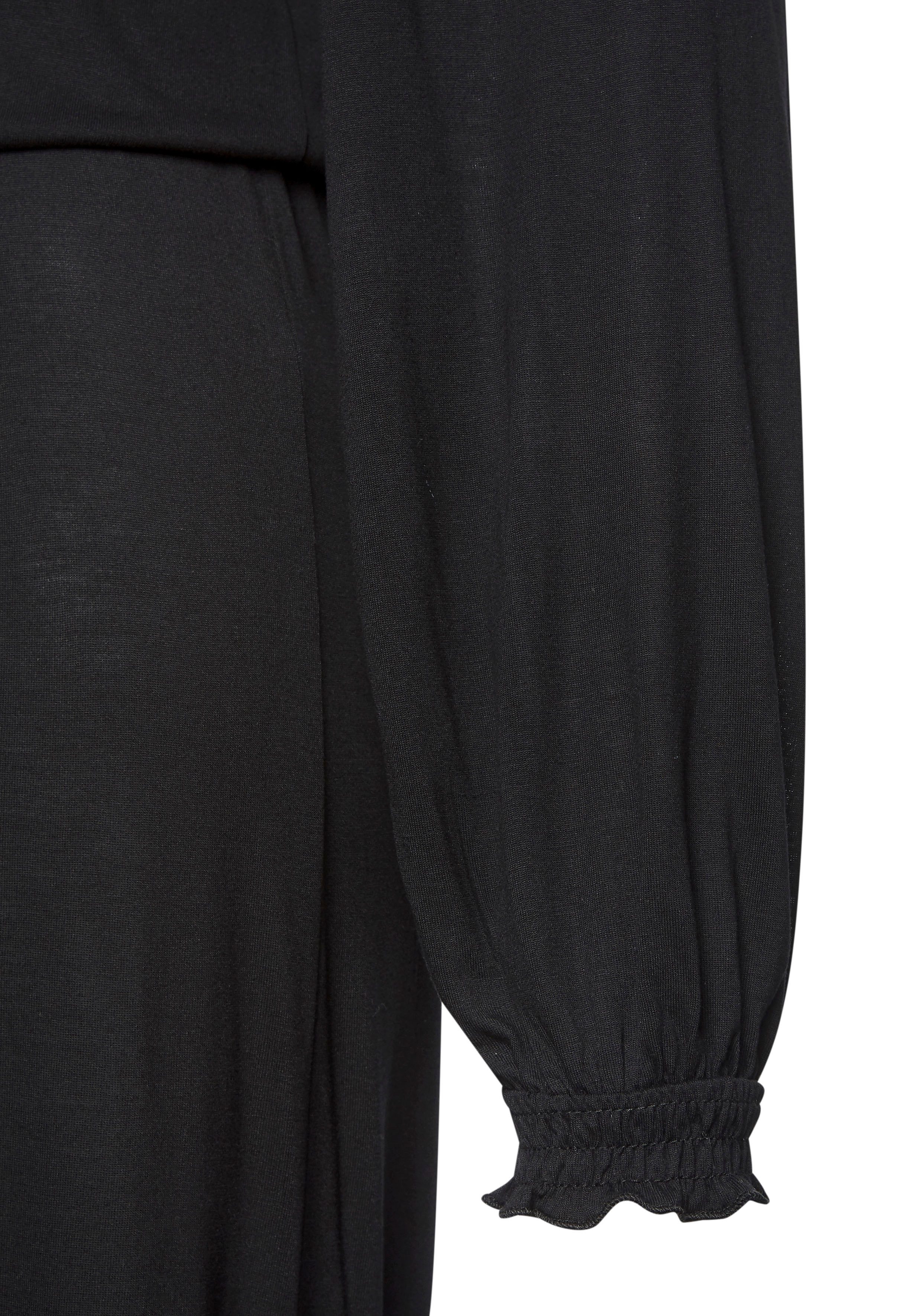 Lascana Maxi-jurk met zijsplit, eenvoudig jerseyjurk, basic