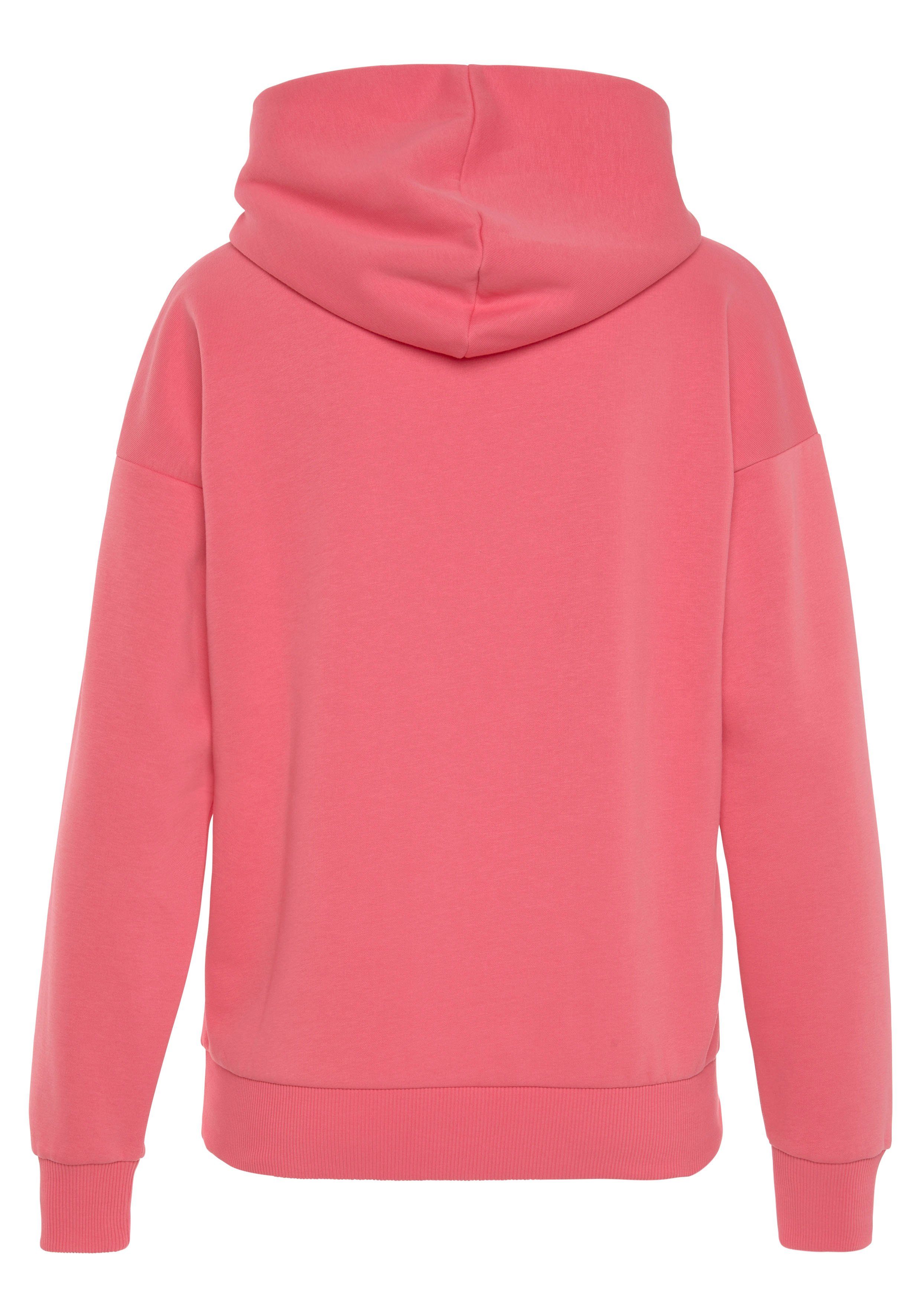 active by Lascana Hoodie - Performance hoodie met geborduurd rond logo en Performance hoodie met ronde logostiksel en zachte ribboorden
