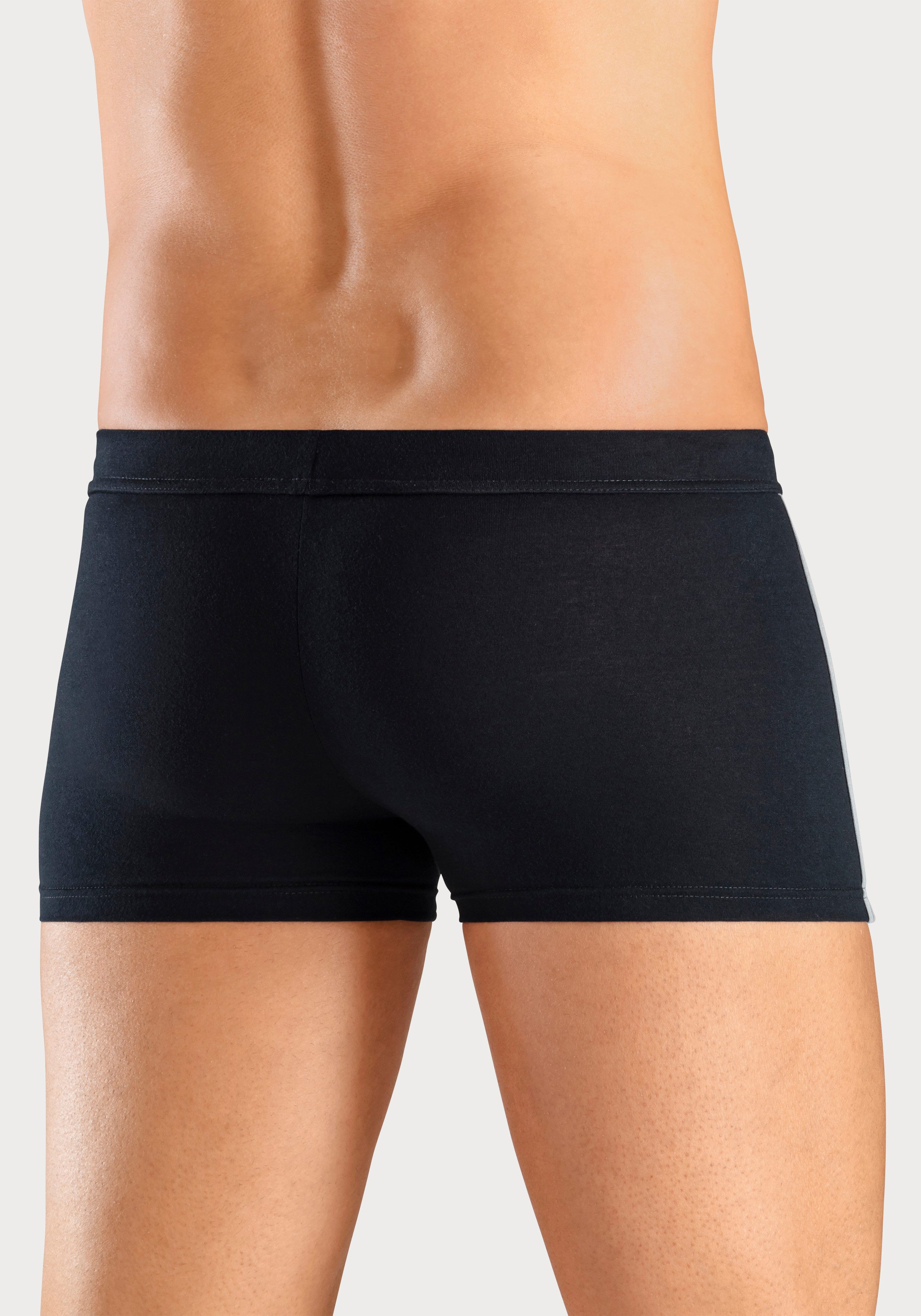 H.I.S Boxershort voor heren met contrasterende strepen aan de zijkanten (set, 4 stuks) heren maat M zwart