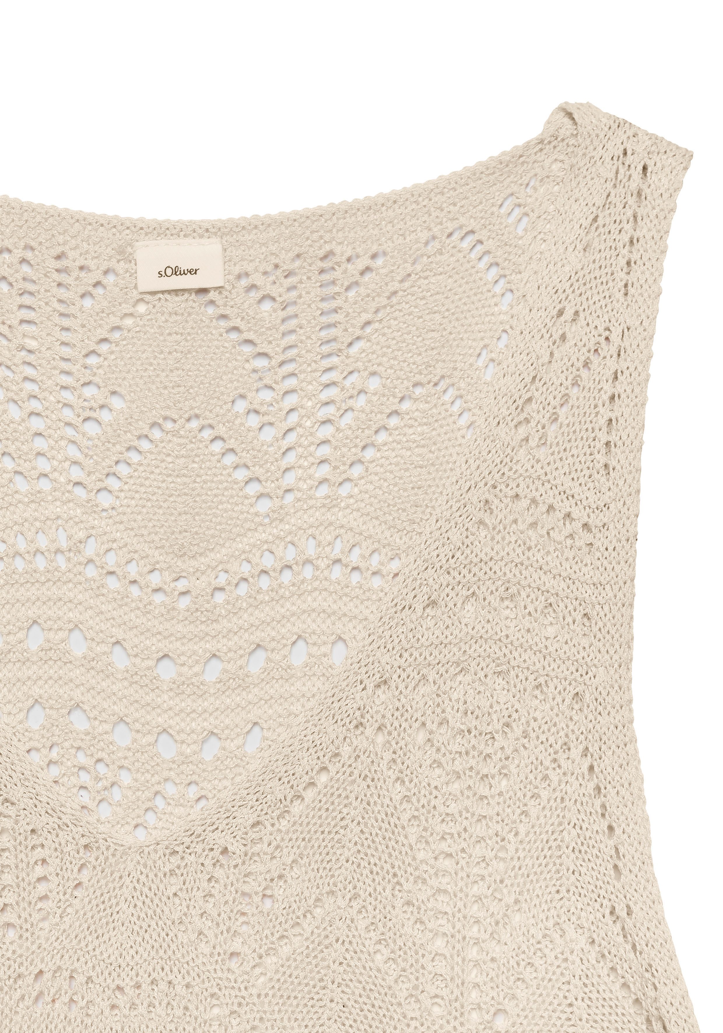 s.Oliver RED LABEL Beachwear Gebreide jurk met ajourpatroon, licht transparante strandjurk