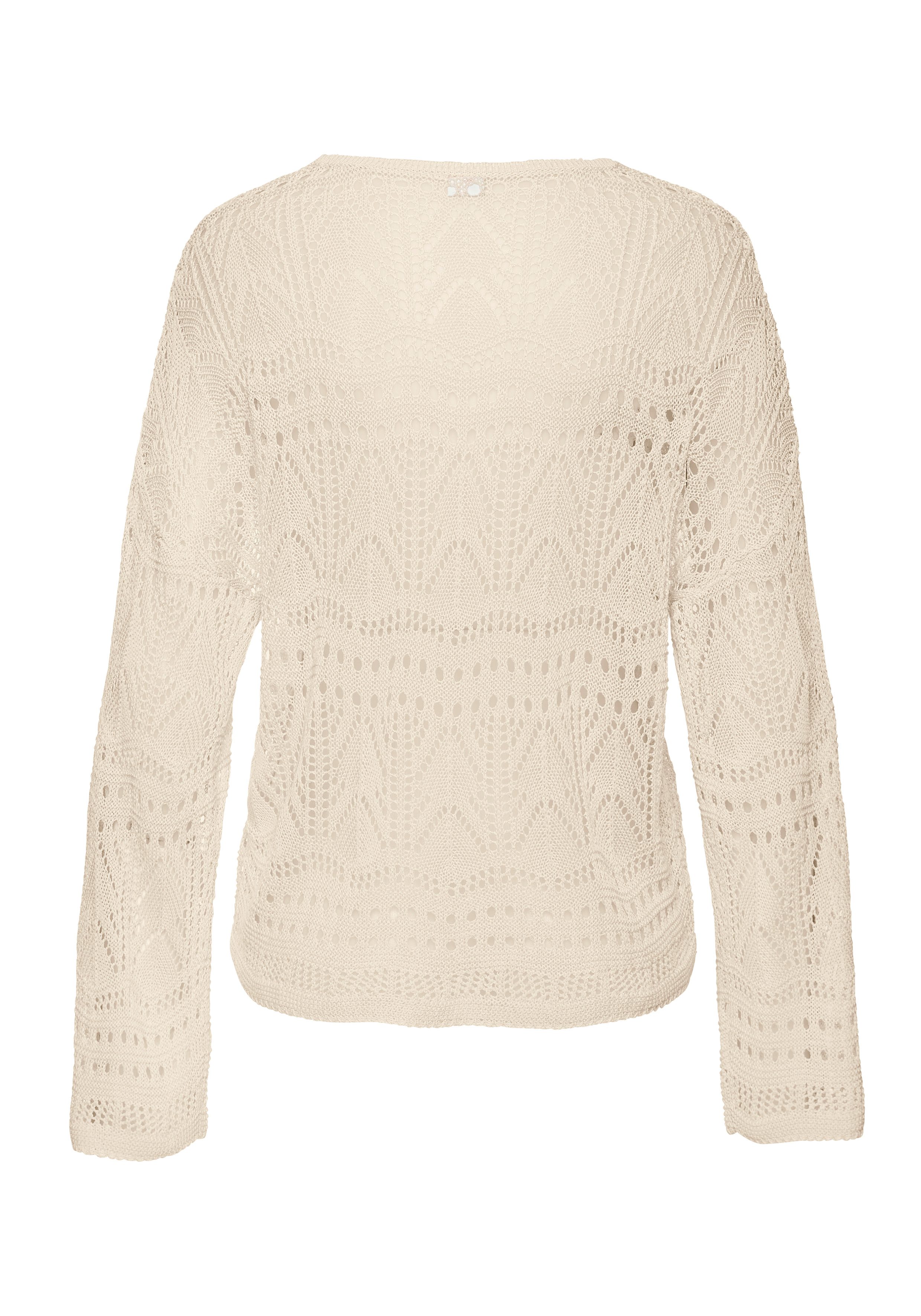 s.Oliver RED LABEL Beachwear Strandtrui met semi-transparant ajourpatroon, zomerse breipullover