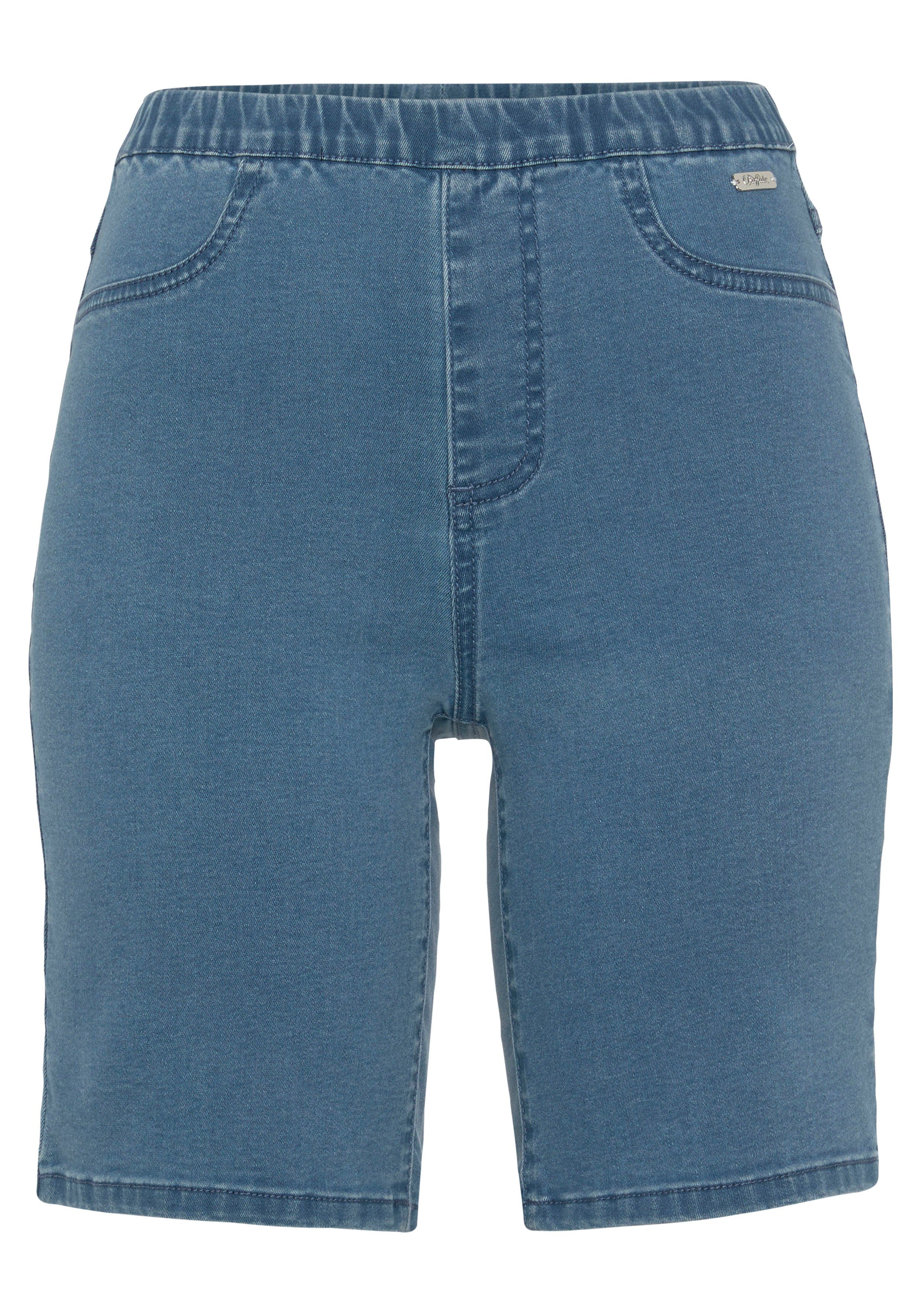 Buffalo Bermuda in elastische denim met twee achterzakken