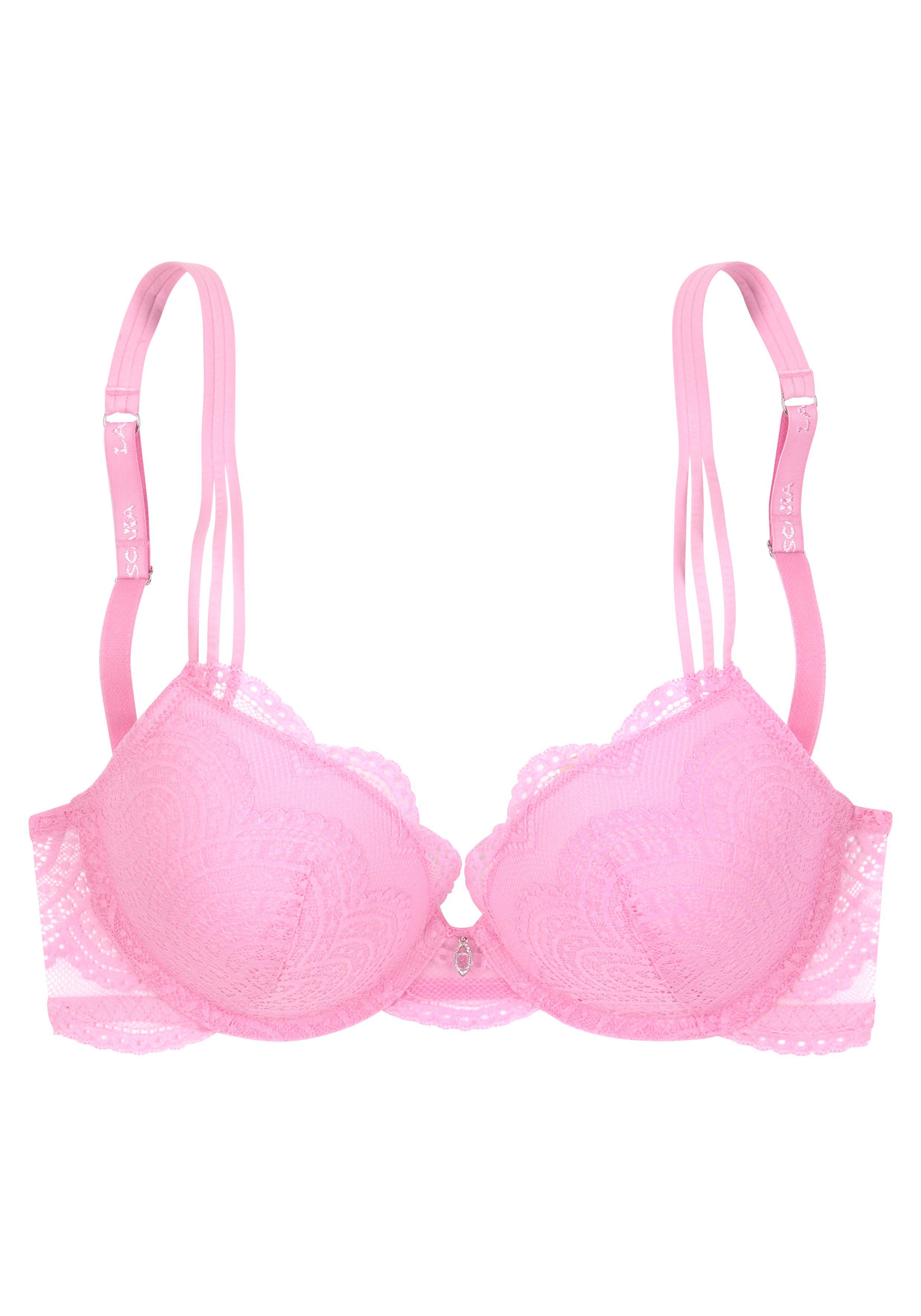 Lascana Push-up-bh Kira met extravagante banddetails aan de bandjes, lingerie