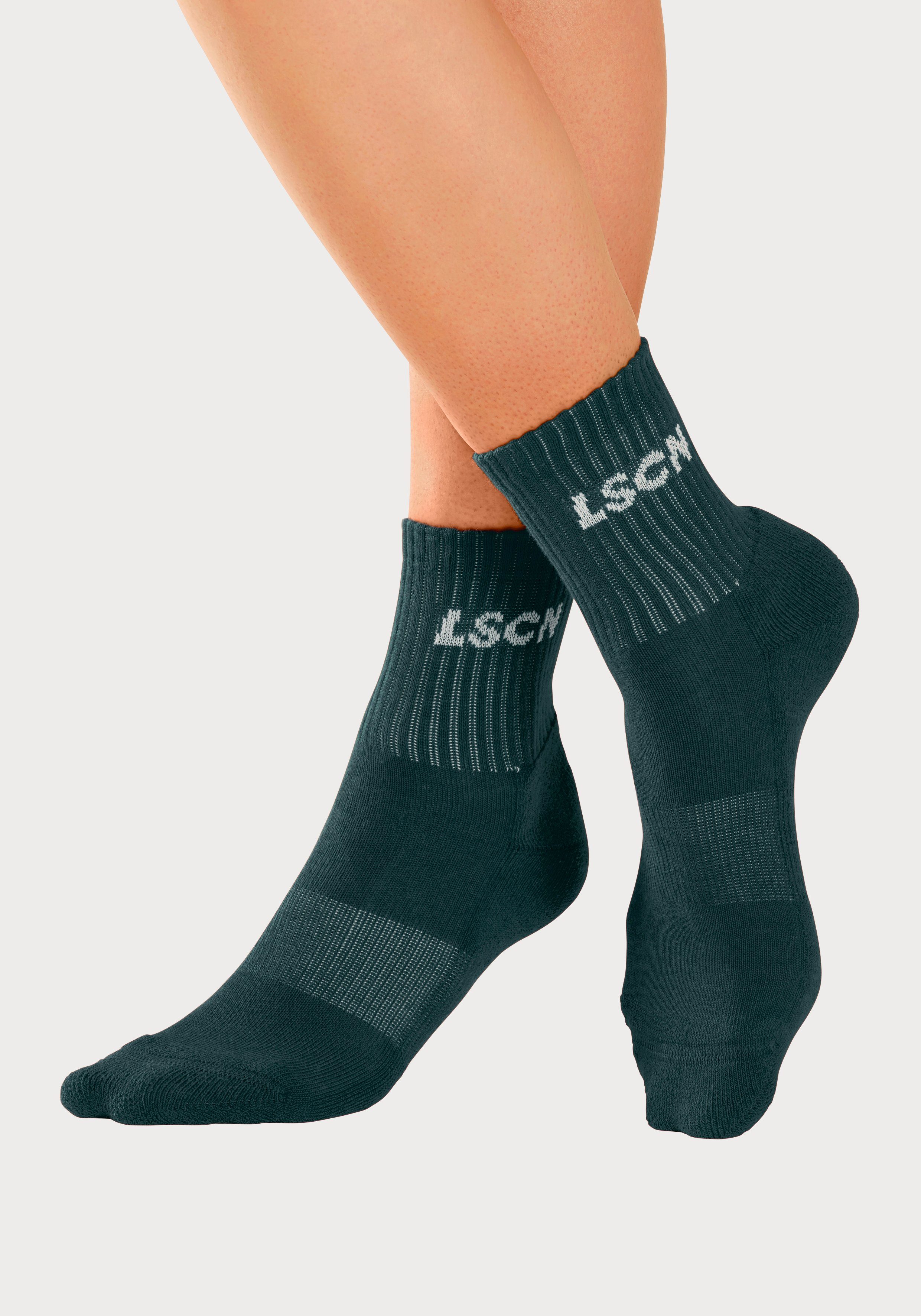 LSCN by LASCANA Tennissokken met badstof, halve voet (set, 2 paar)
