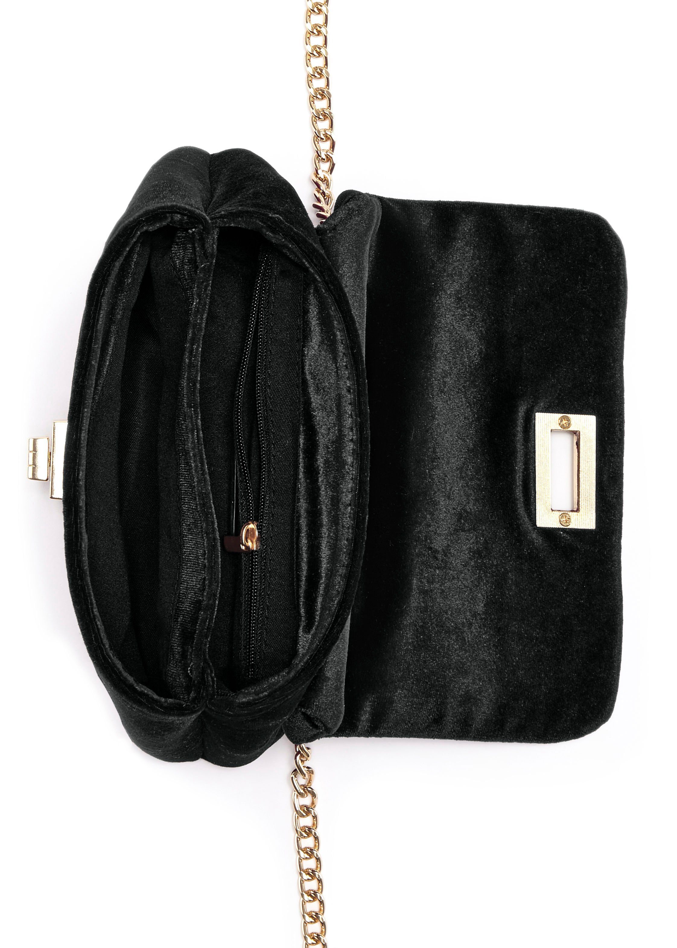 Vivance Handtas Mini tas, schoudertas, kettingtas in fluweel-look