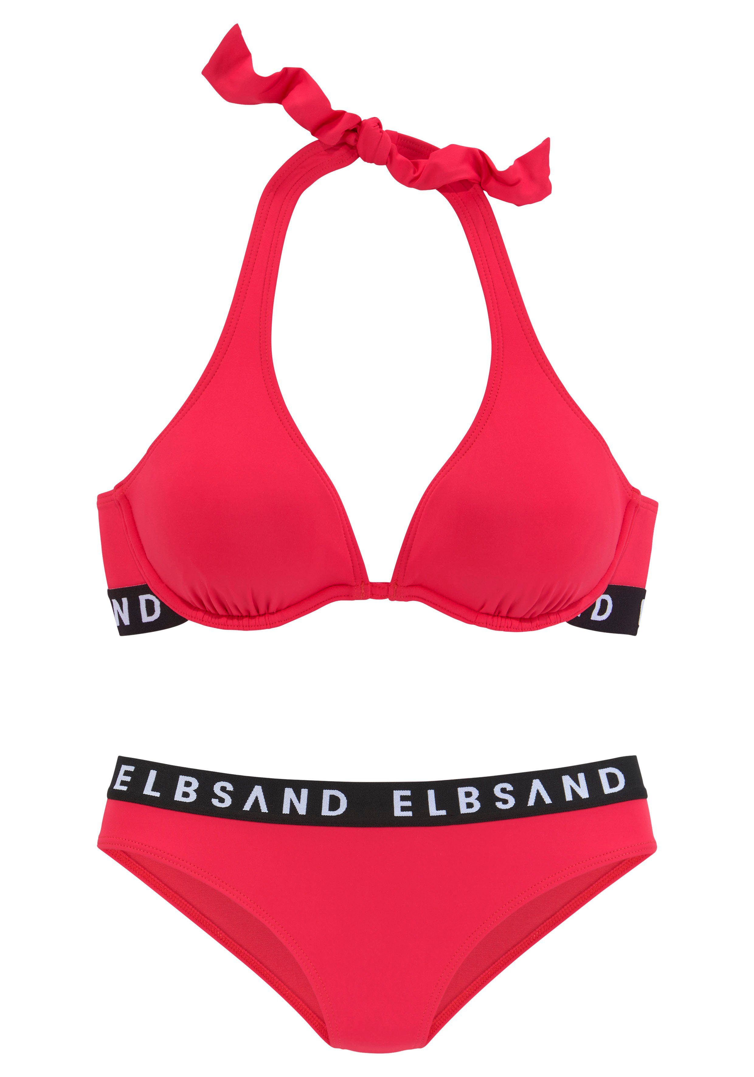 Elbsand Beugelbikini met contrastkleurige merkopschriften