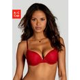 s.oliver red label beachwear push-up-bh in een glanzende look rood
