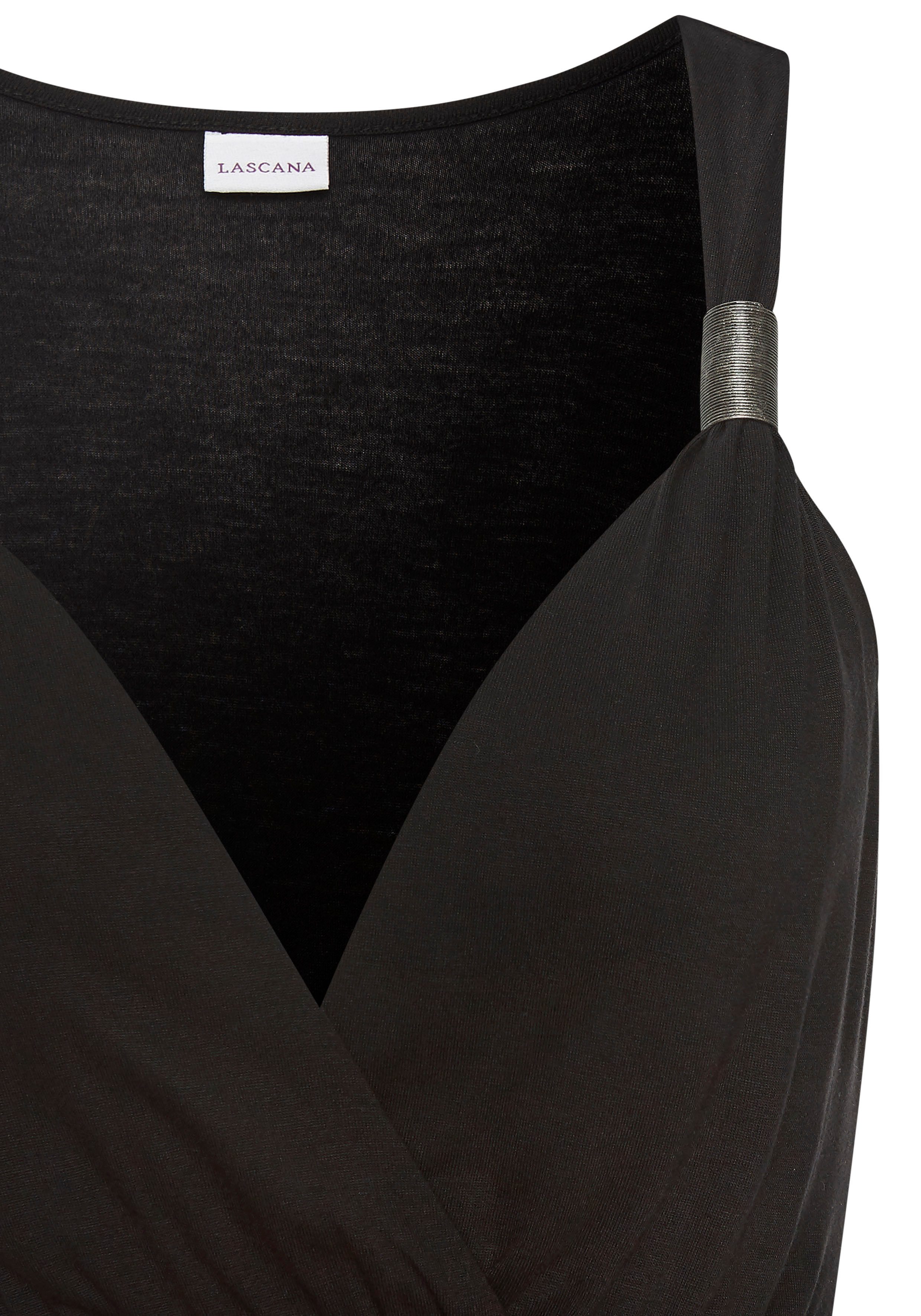 Lascana Mini-jurk met verstelbare halslijn en gesmokte taille